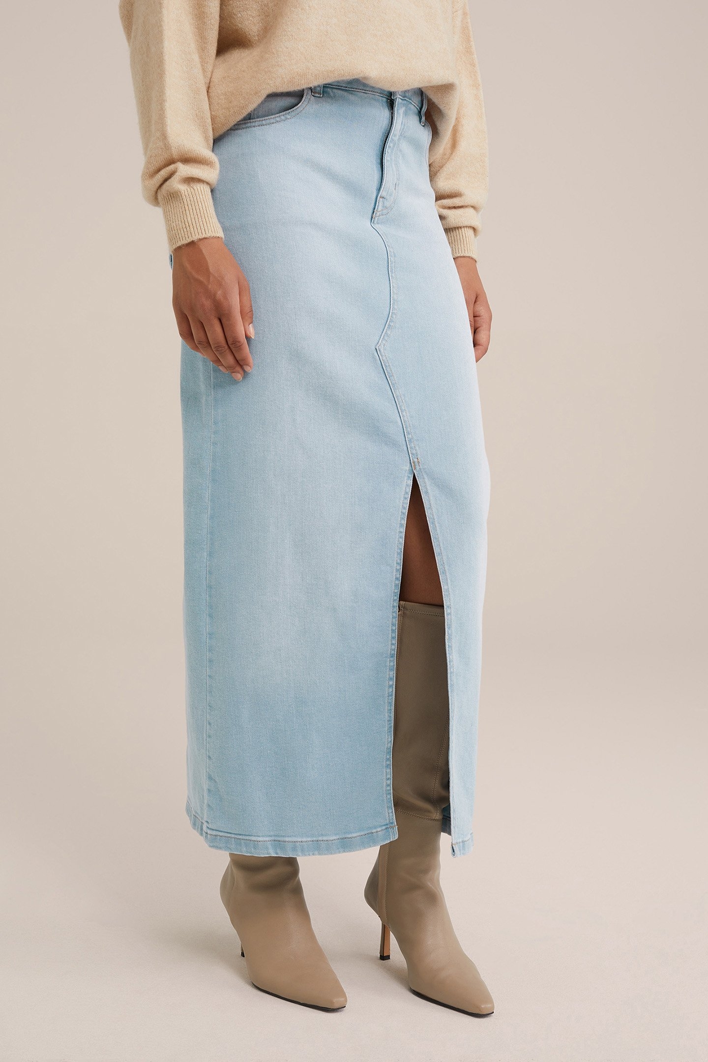 SKIRT MAXI LENGTH LIGHT BLUE 1
