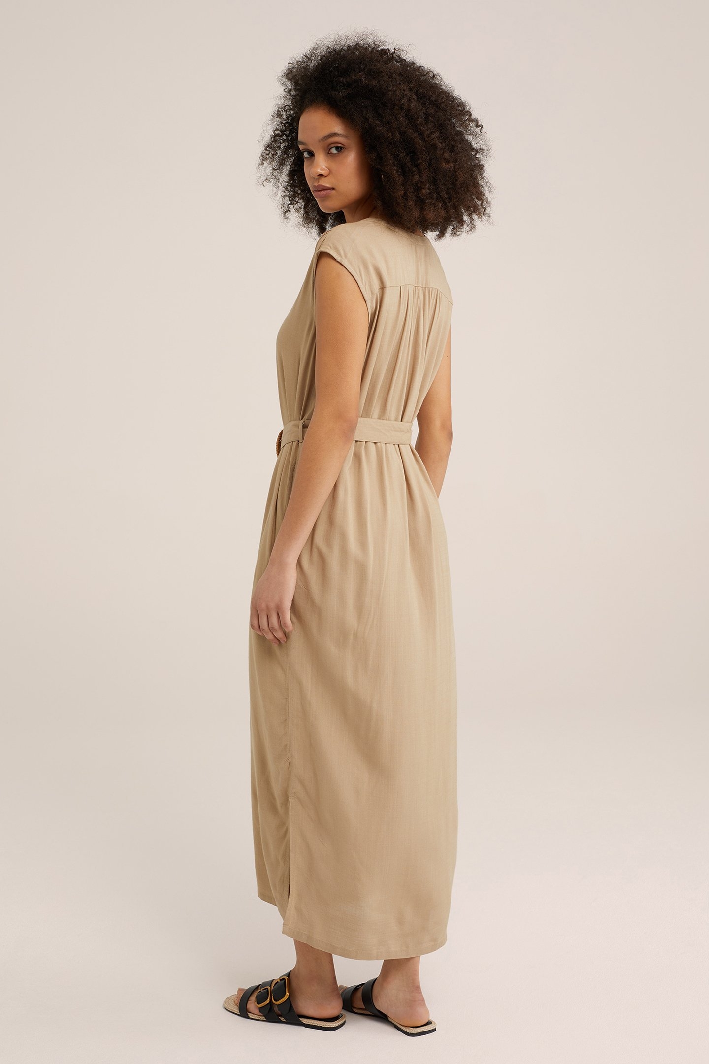 DRESS MID LENGTH LIGHT BROWN 2