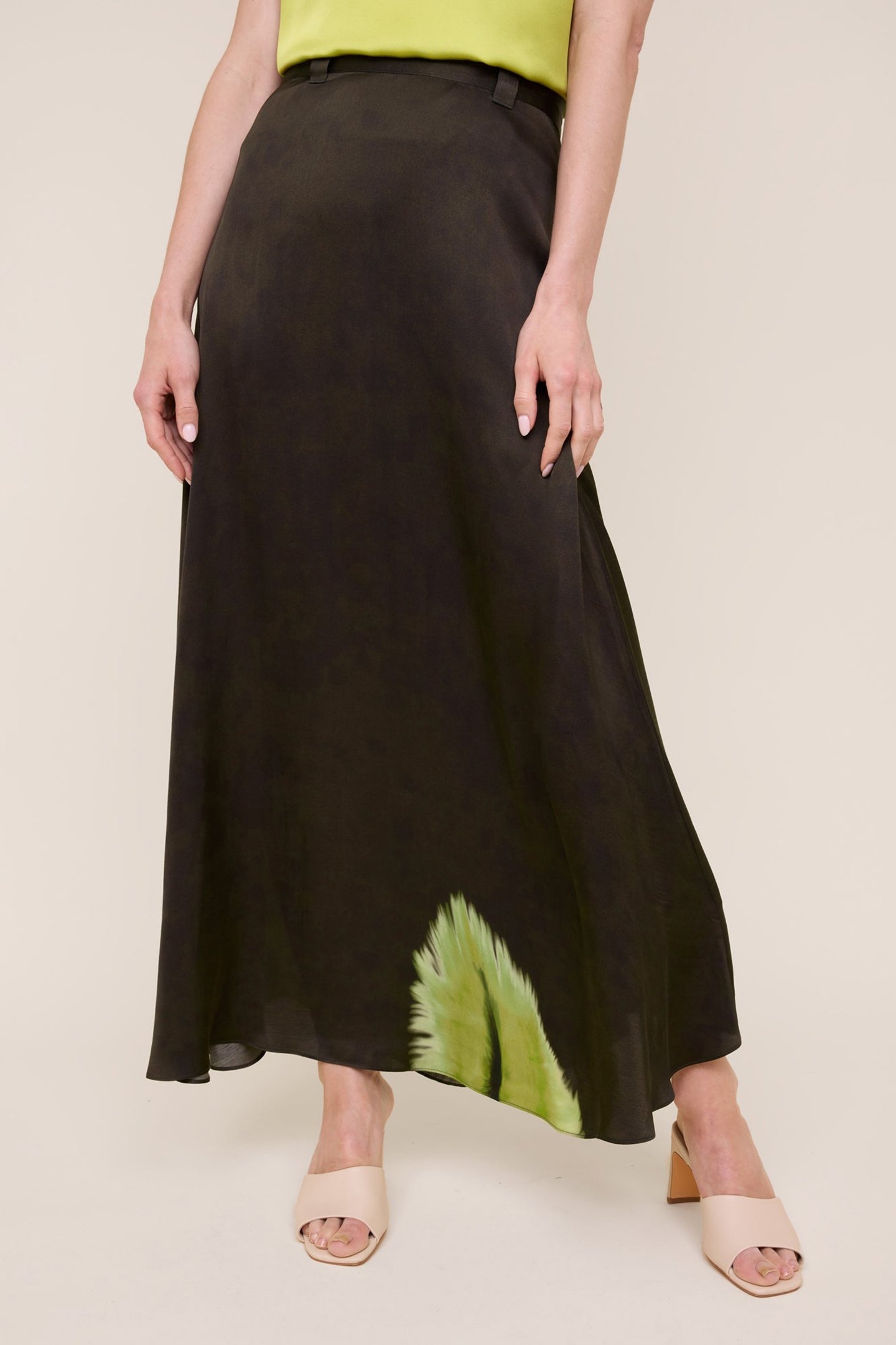 A LINE FEATHER SKIRT FOREST NIGHT/PALM 1