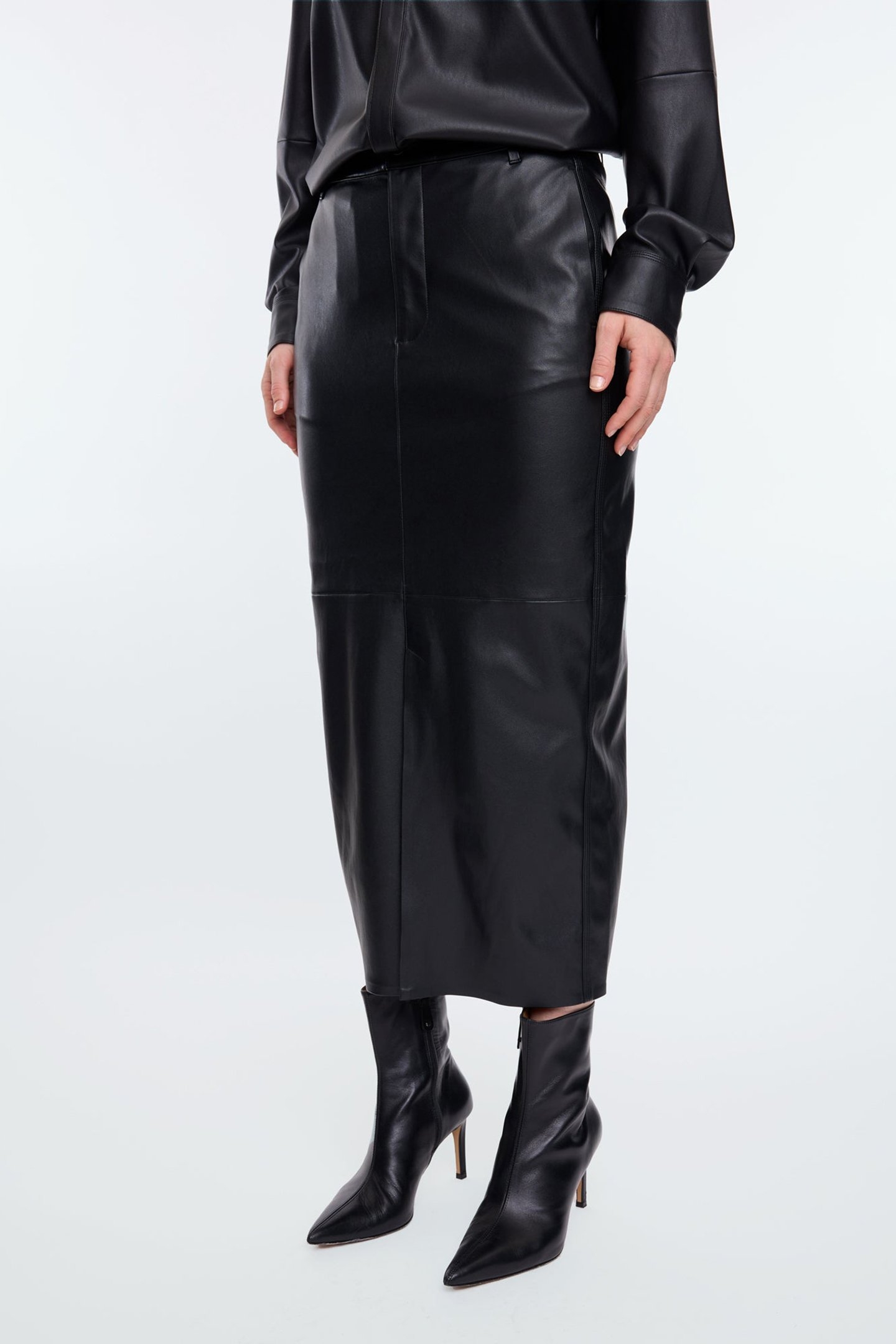 FAUX LEATHER TUBE SKIRT BLACK 1