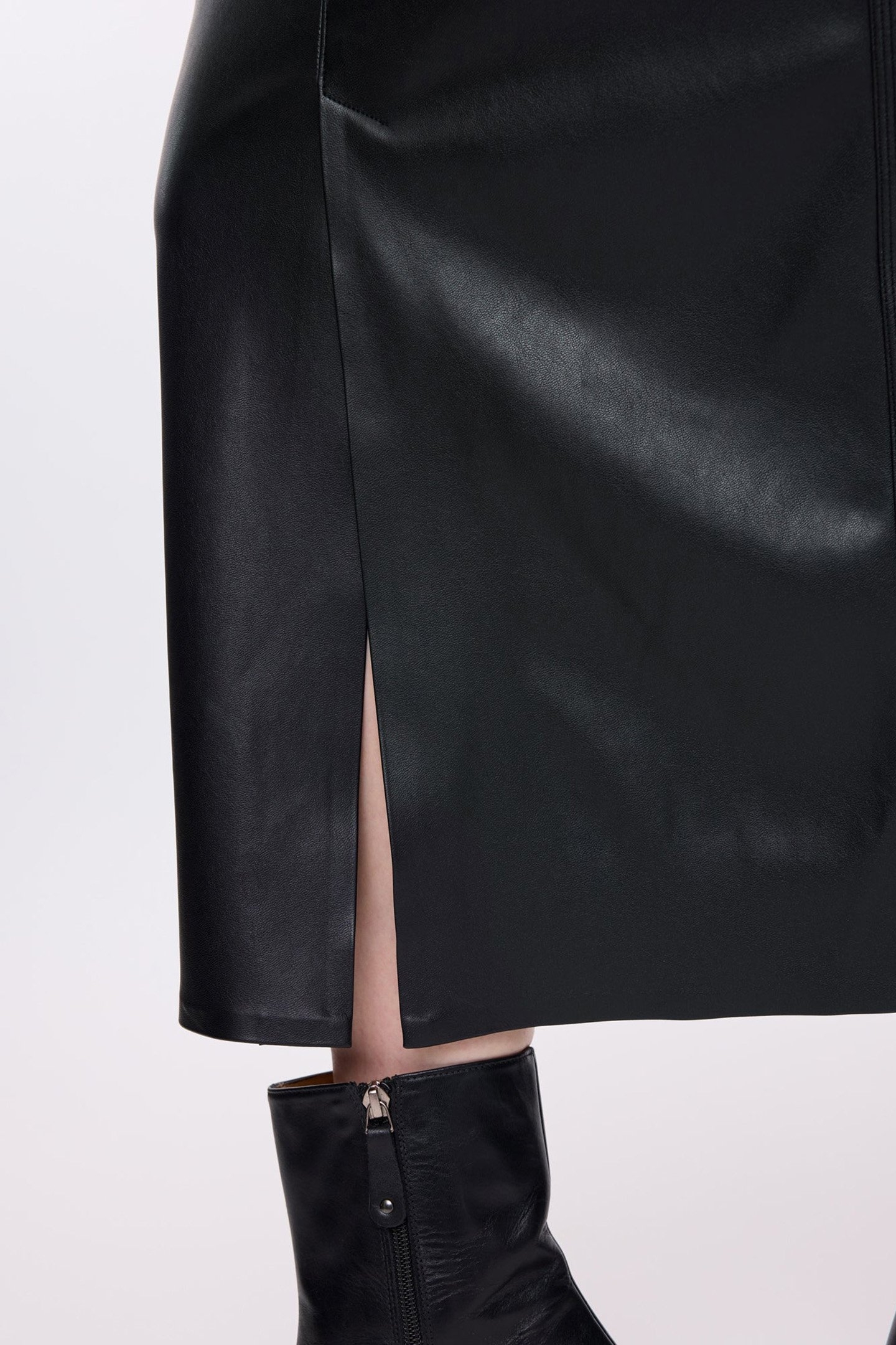 FAUX LEATHER TUBE SKIRT BLACK 7