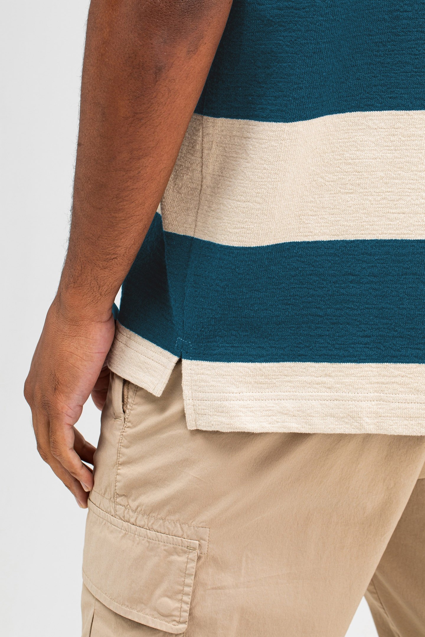 GASPARD LOOSE BOLD STRIPE TEE LAPIS BLUE 5