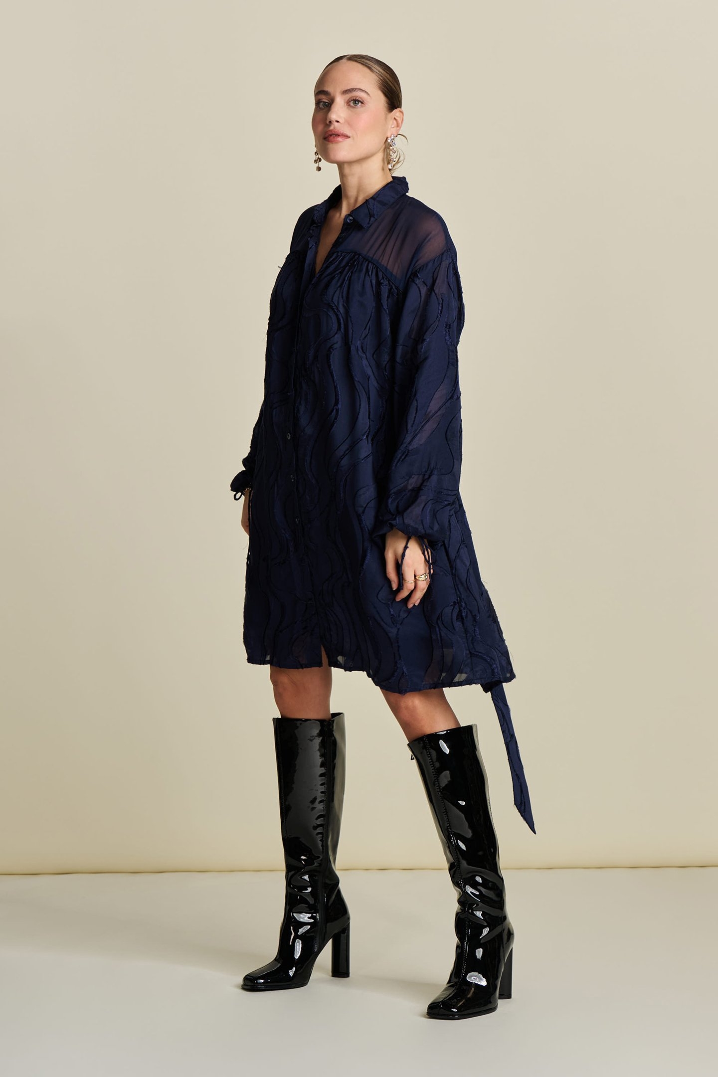 DRESS - JACQUARD MIDNIGHT BLUE 4