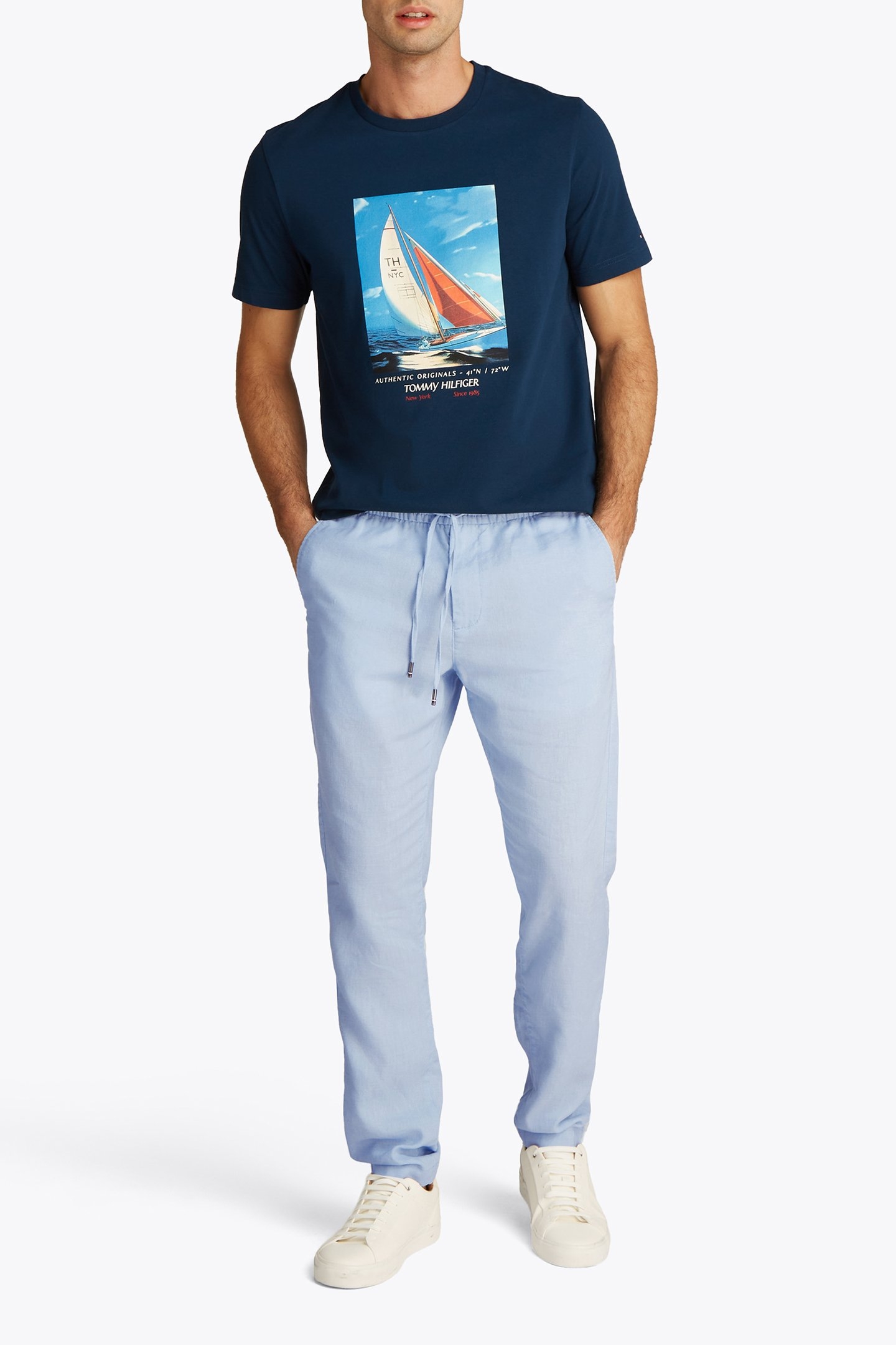 HARLEM SORONA REGULAR FIT TAPERED BROEK, BREEZY BLUE 2