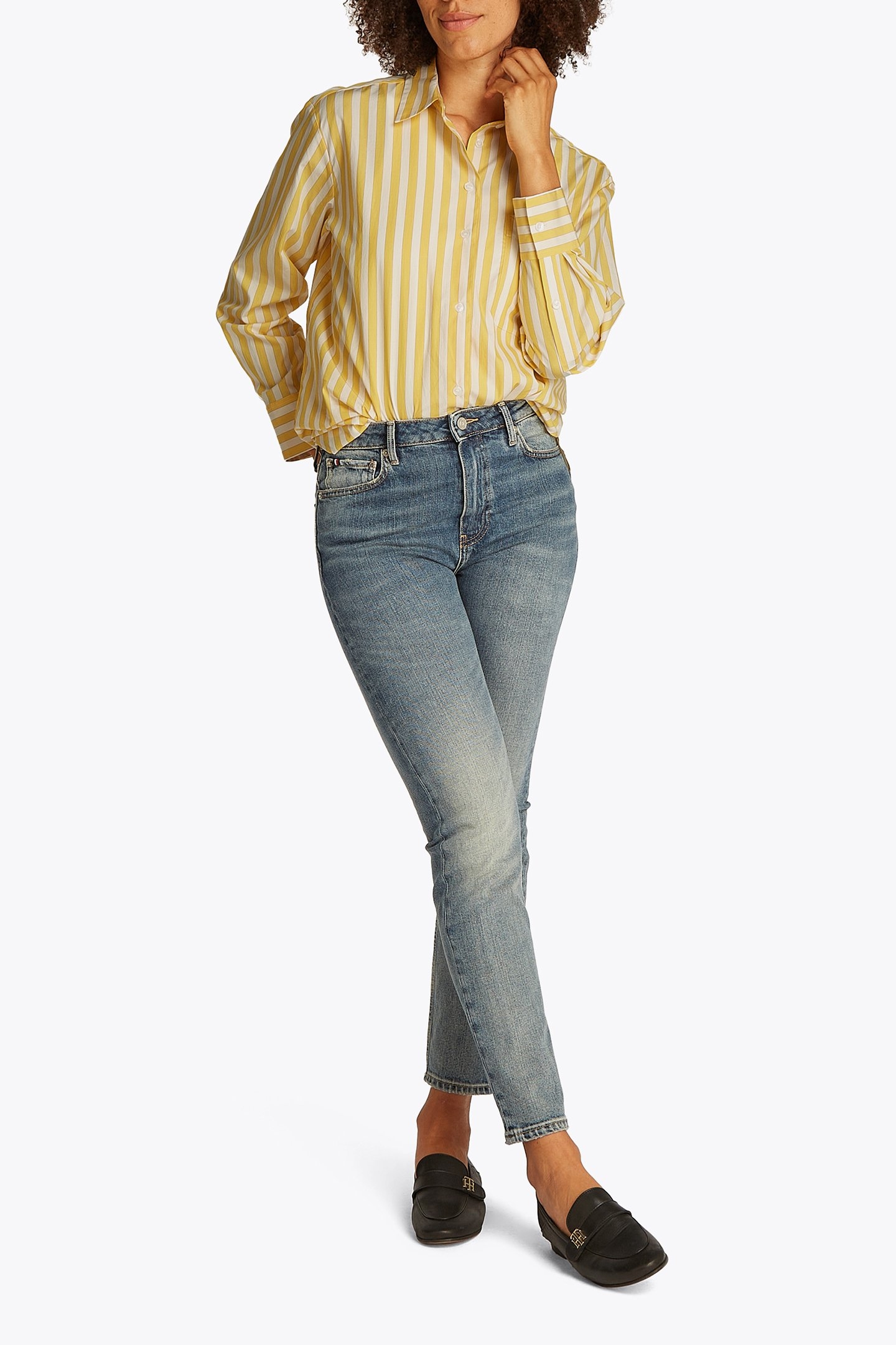 ESS POPLIN EASY FIT LONG SLEEVE BLOUSE CITRONELLA YELLOW 2