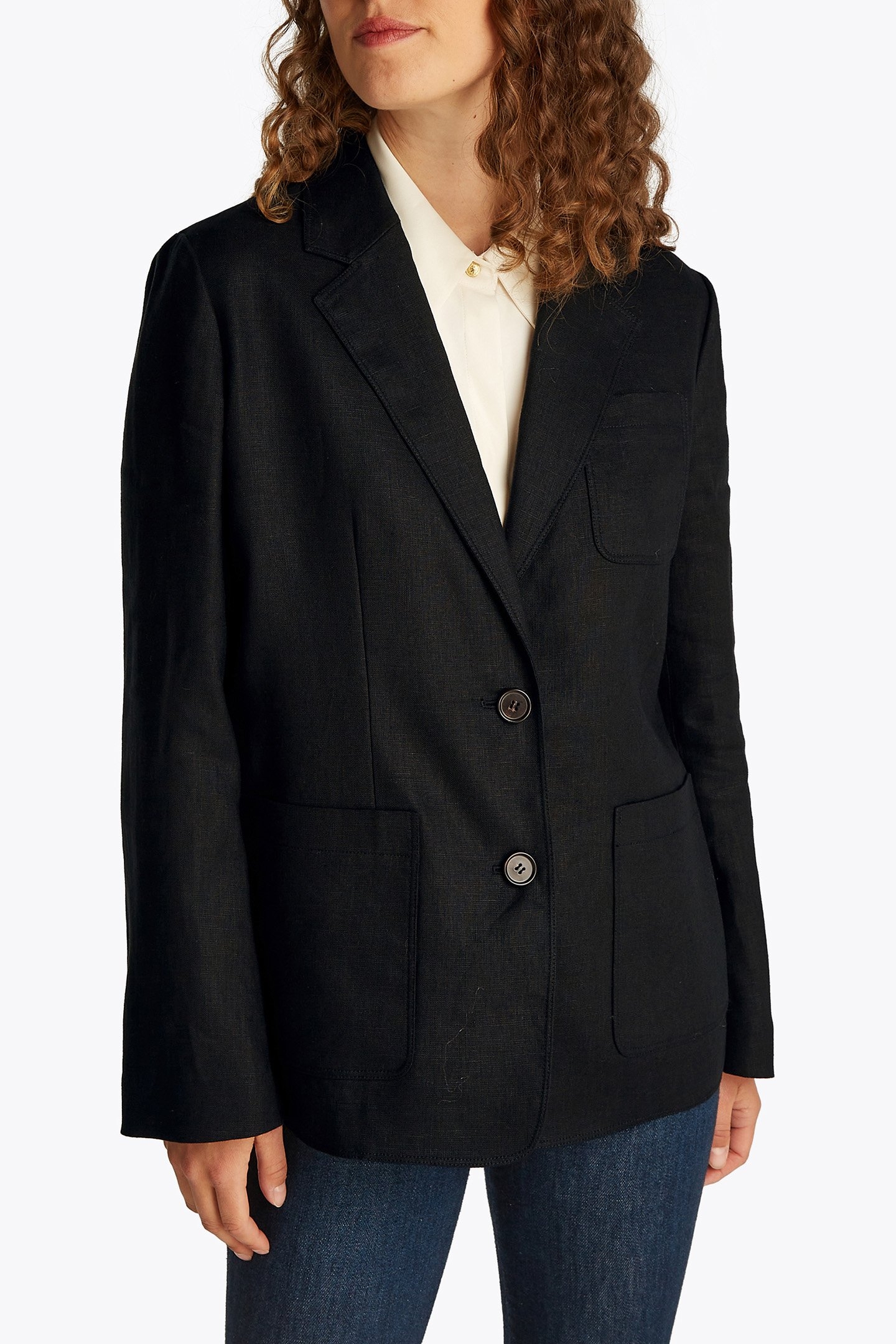 ESS LINEN REGULAR FIT BLAZER BLACK 1