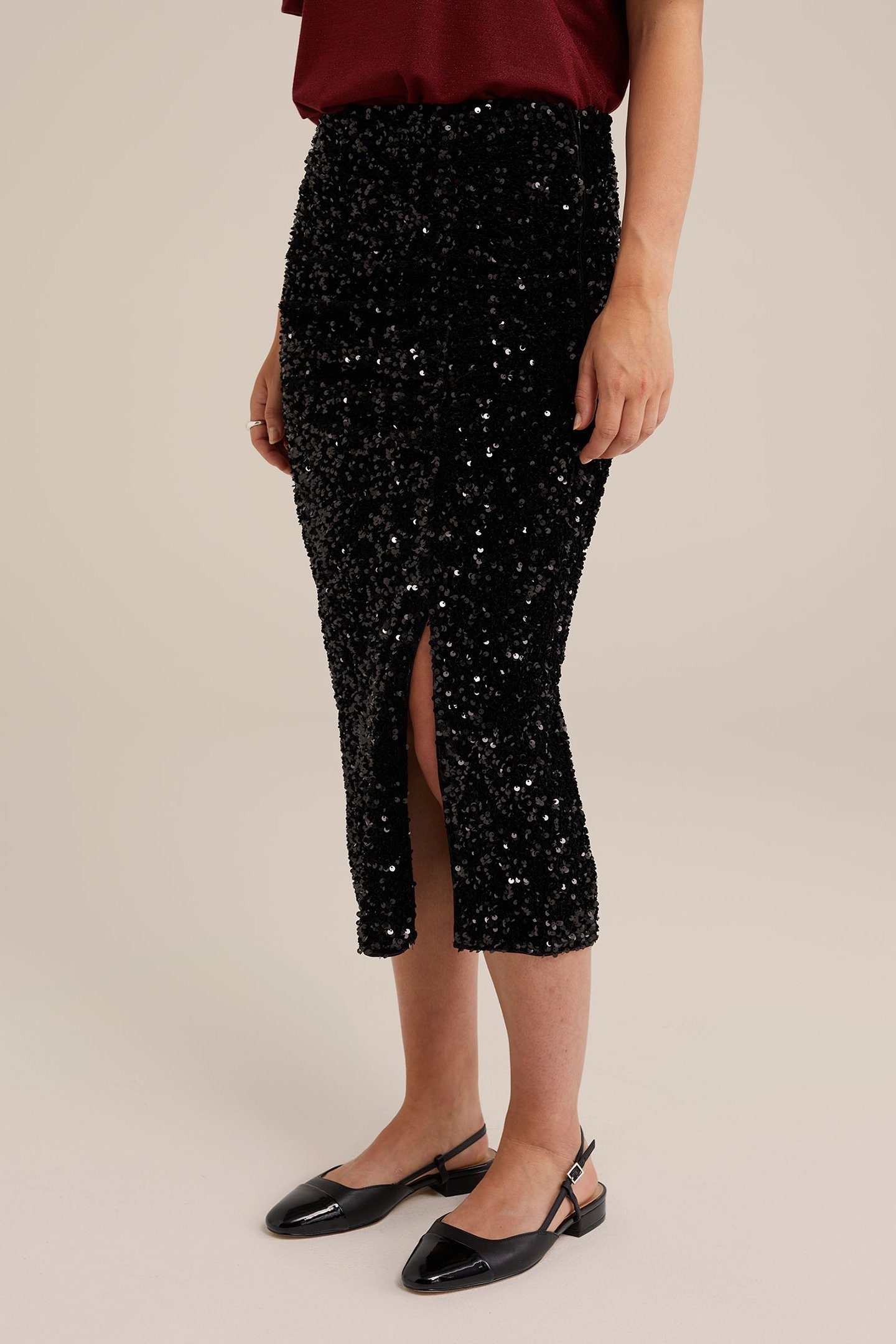 SKIRT MEDIUM LENGTH BLACK 1