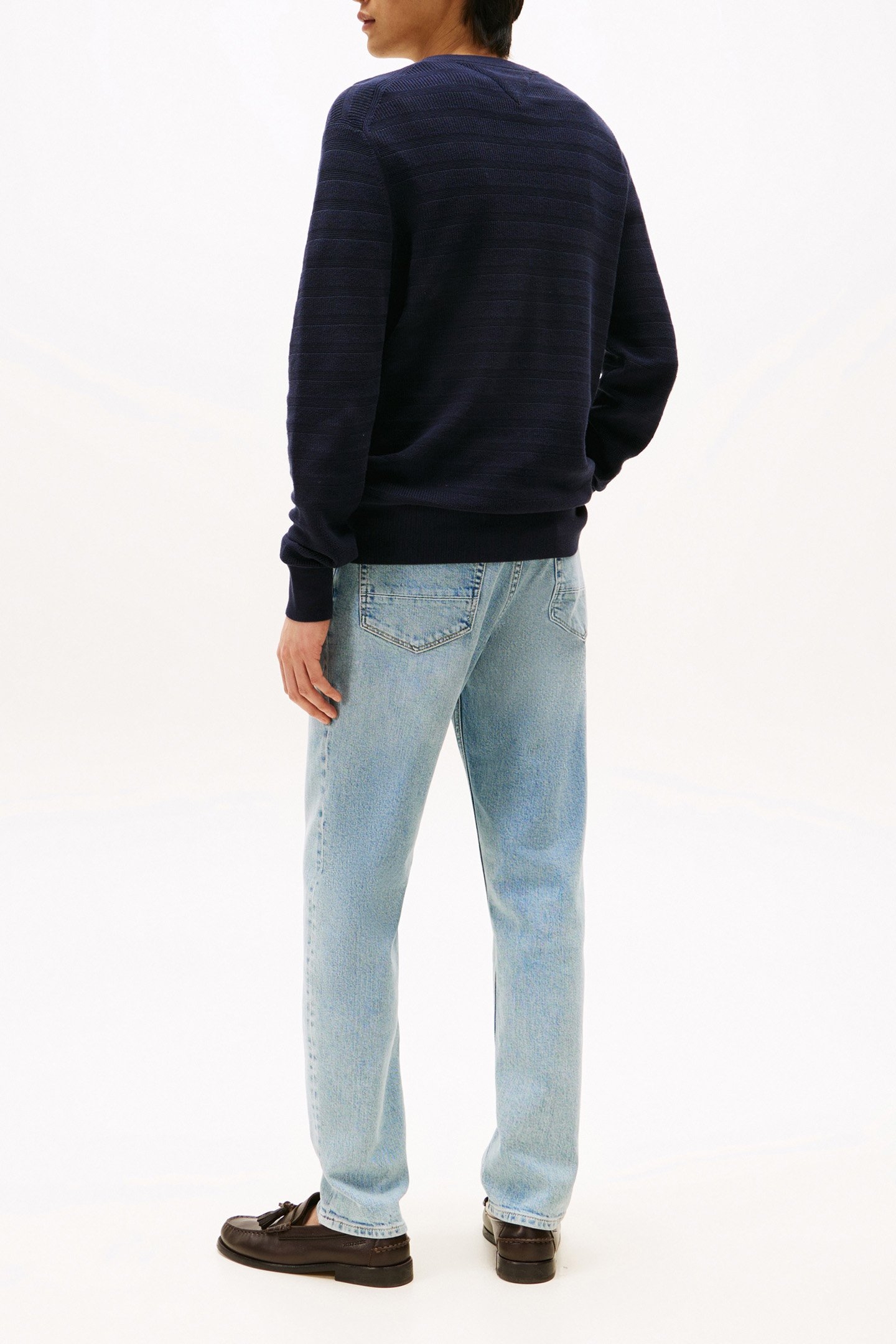 STRIPE STRUCTURE SWEATER REG FIT DESERT SKY BLUE 3