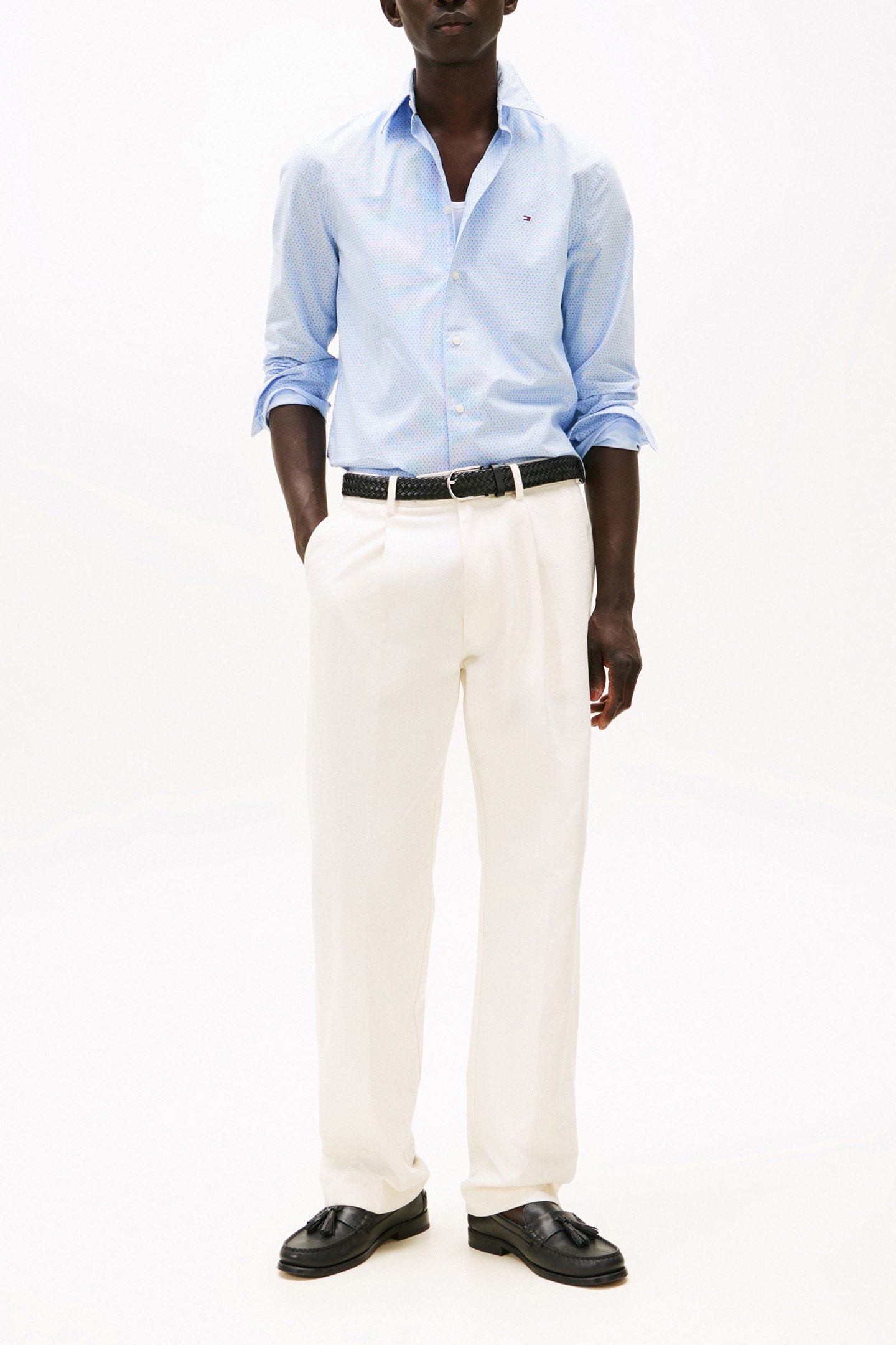 FLEX POPLIN MINI PRI REGULAR FIT SHIRT CLOUDY BLUE 2