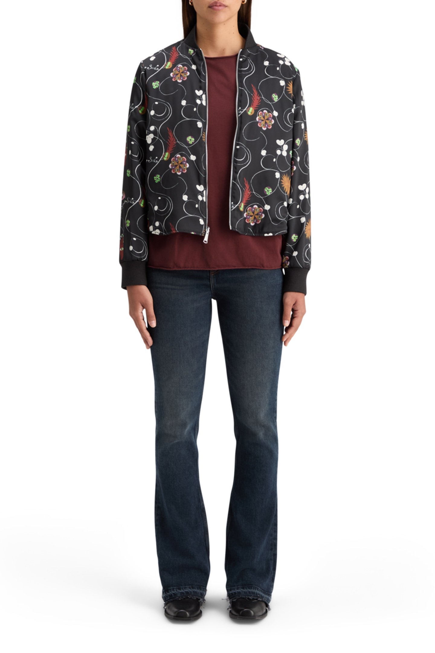 WASHED WITH CHEST ARTWORK RELAXED FIT T-SHIRT RICH MAHOGANY 6