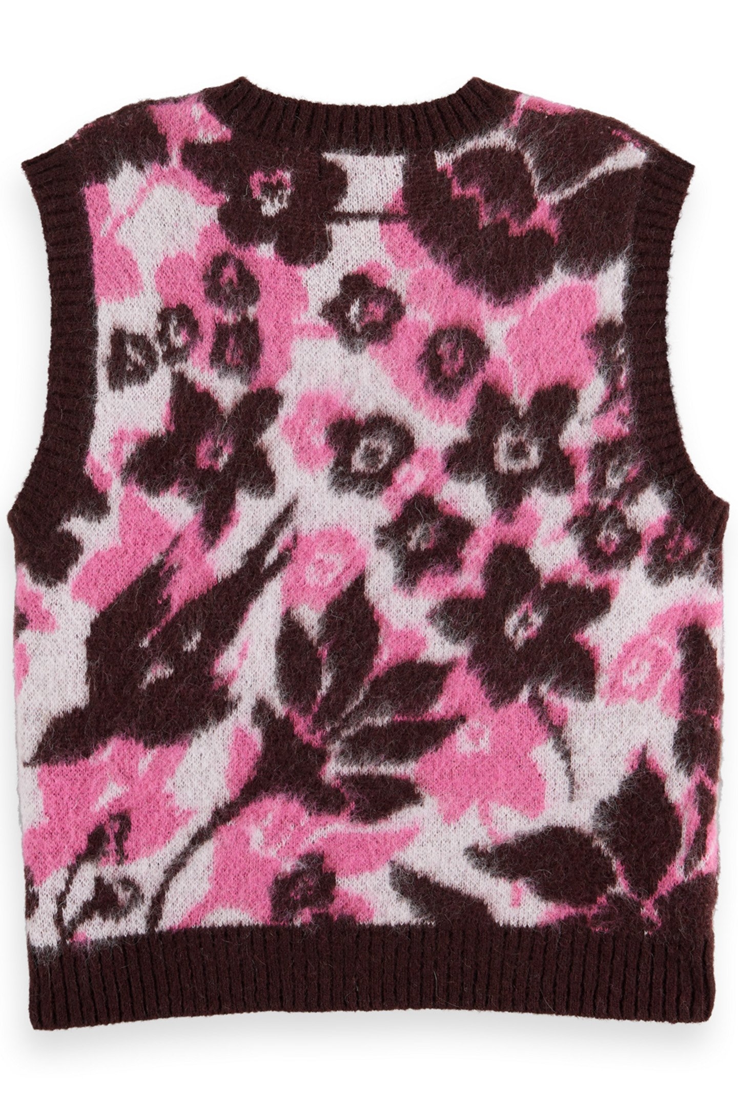 FUZZY V- NECK JACQUARD SPENCER WINTER FLORAL 5