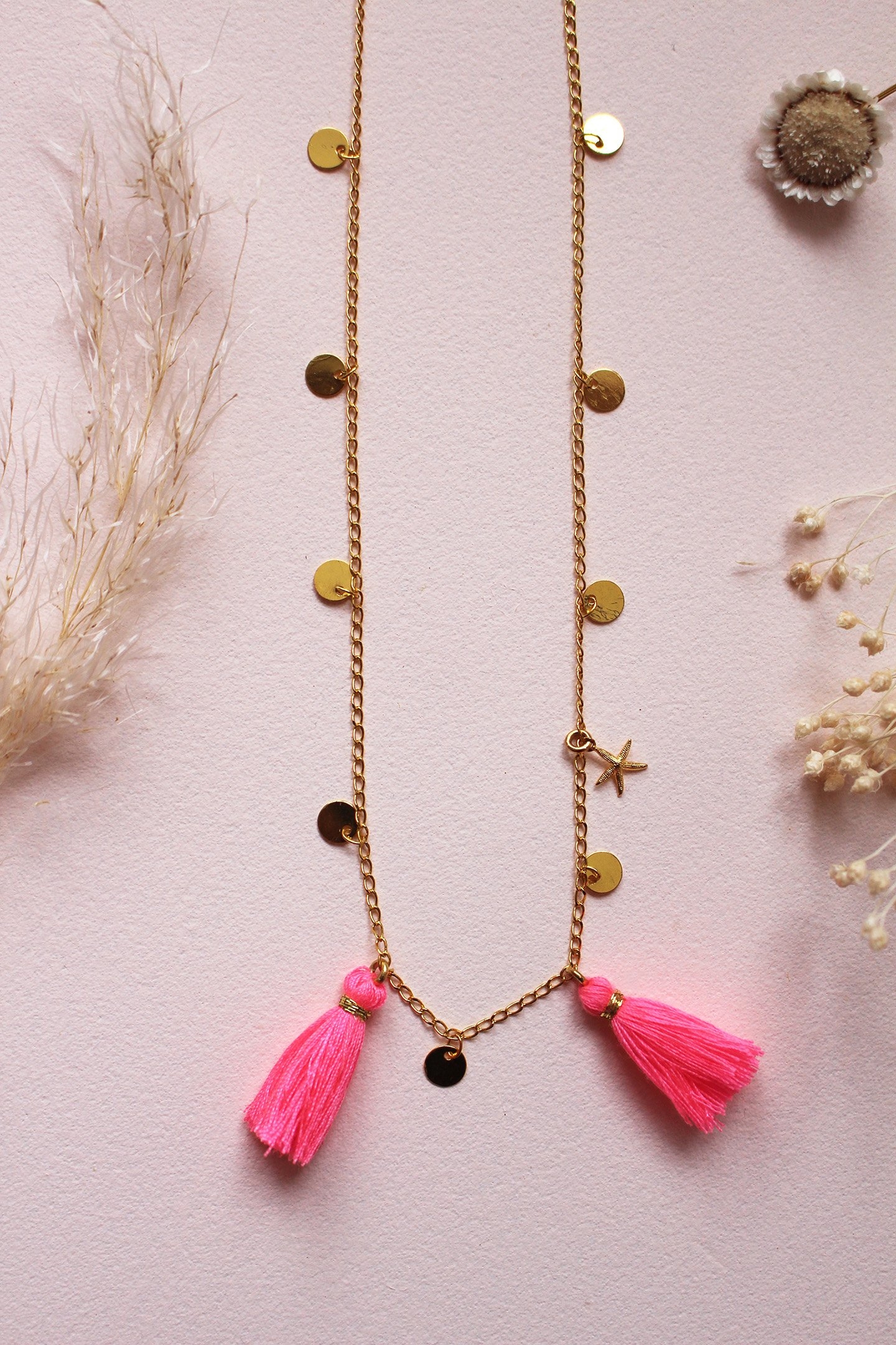 NECKLACE SOLEDAD FLUO PINK 1