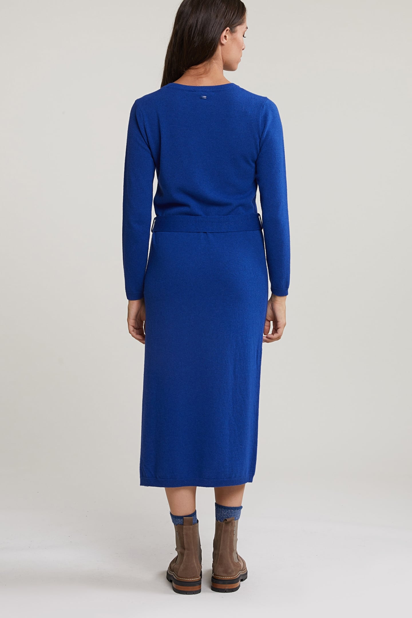BLUE LONG BELTED DRESS 2
