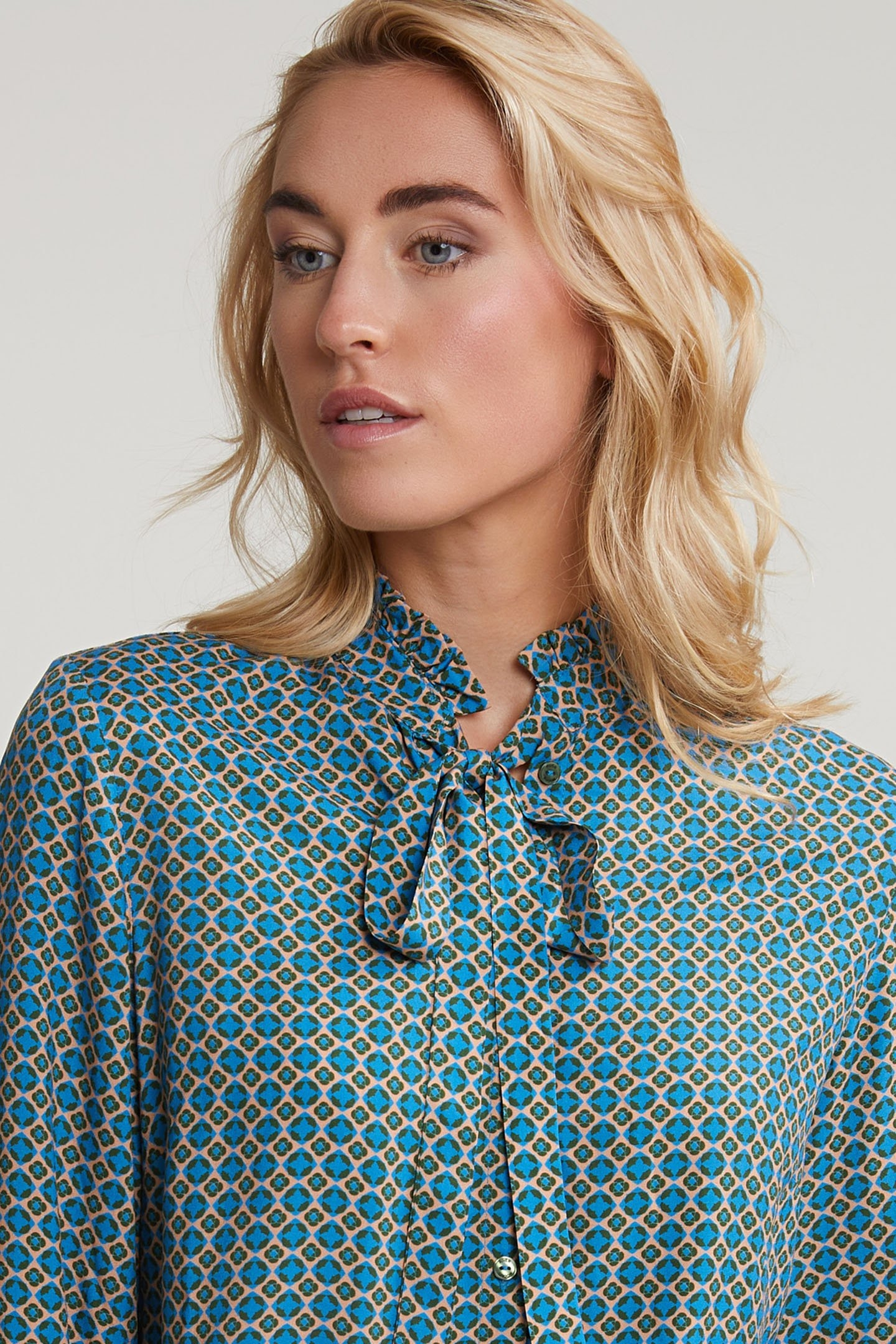 BROWN/BLUE FANTASY BLOUSE RUFFLE COLLAR 4