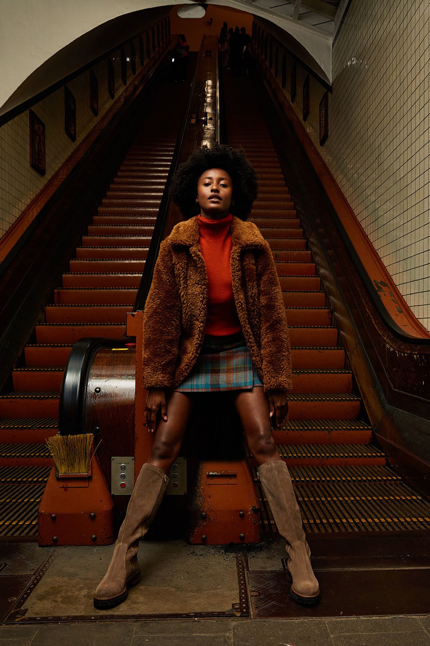 MULTI CHECKED SHORT BUTTONED SKIRT 5