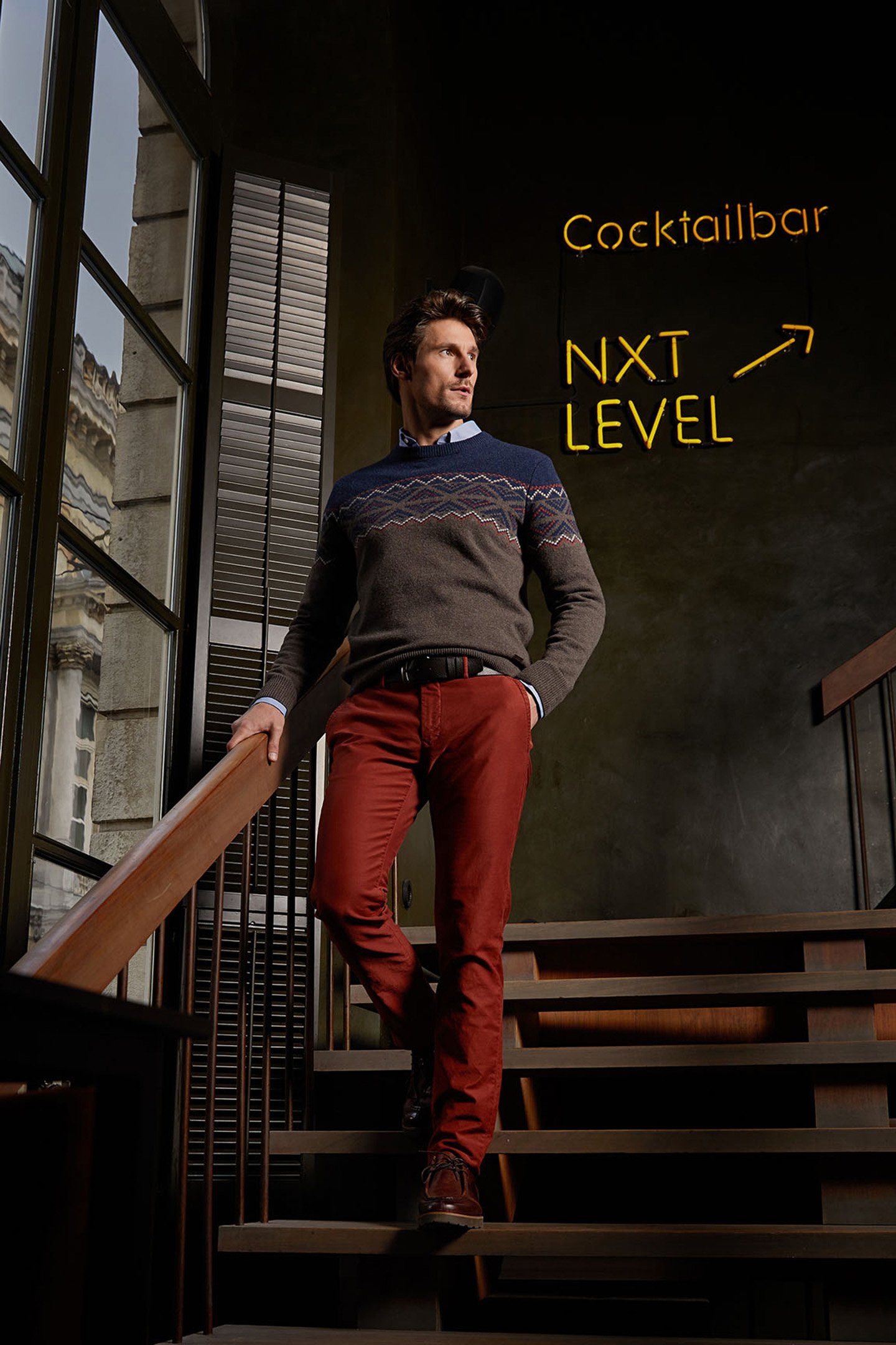 SLIM FIT BASIC CHINO PANTS NEGRONI 5