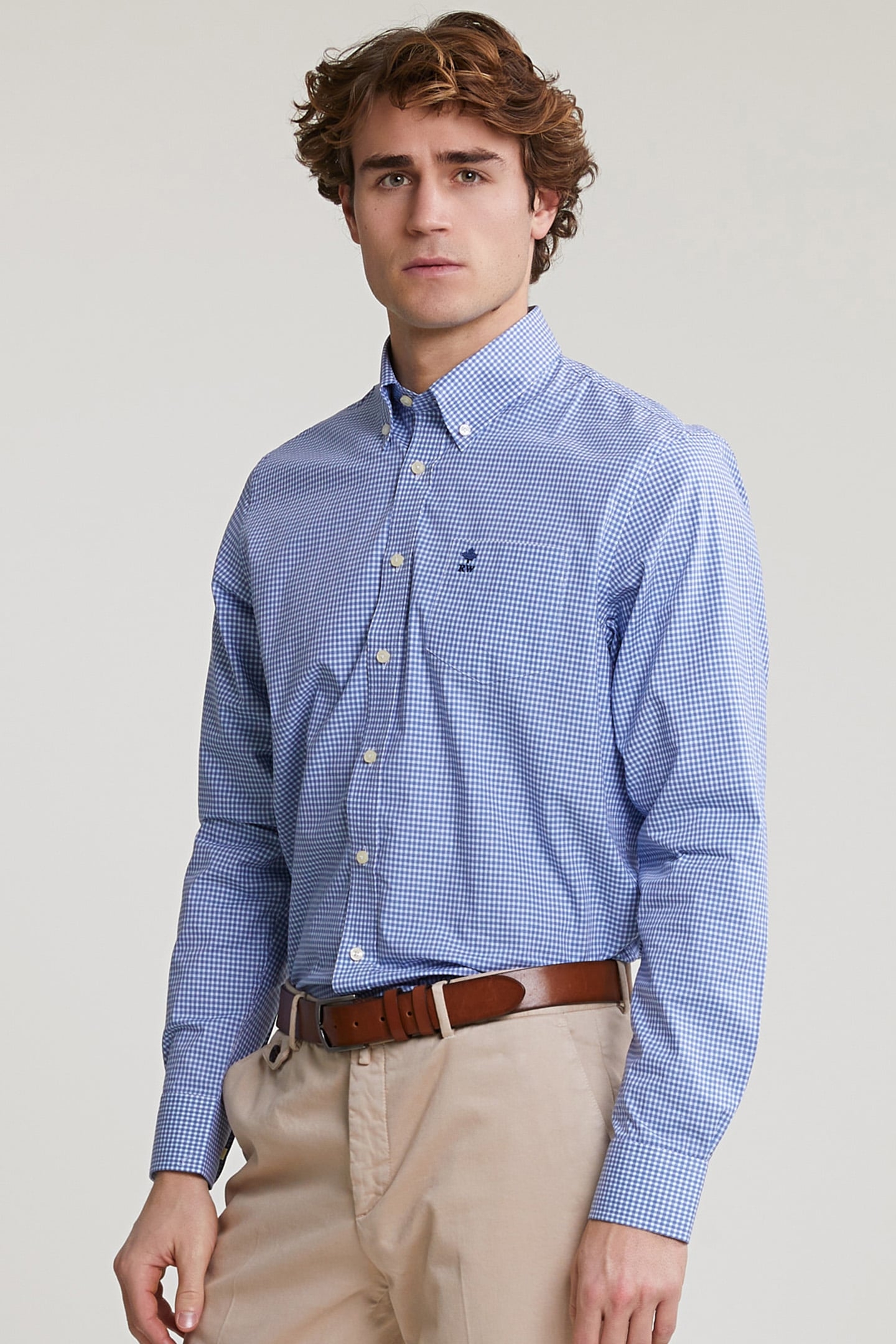 REGULAR FIT CHECKED SHIRT BLUE/WHITE 1