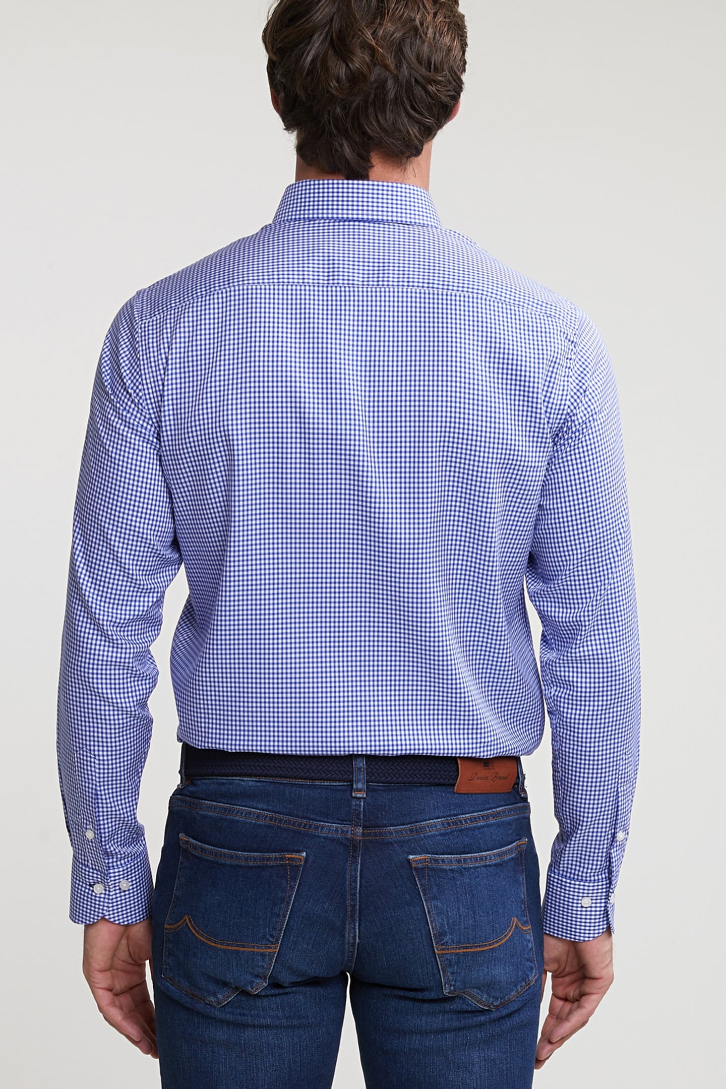 CUSTOM FIT CHECKED SHIRT BLUE/WHITE 2