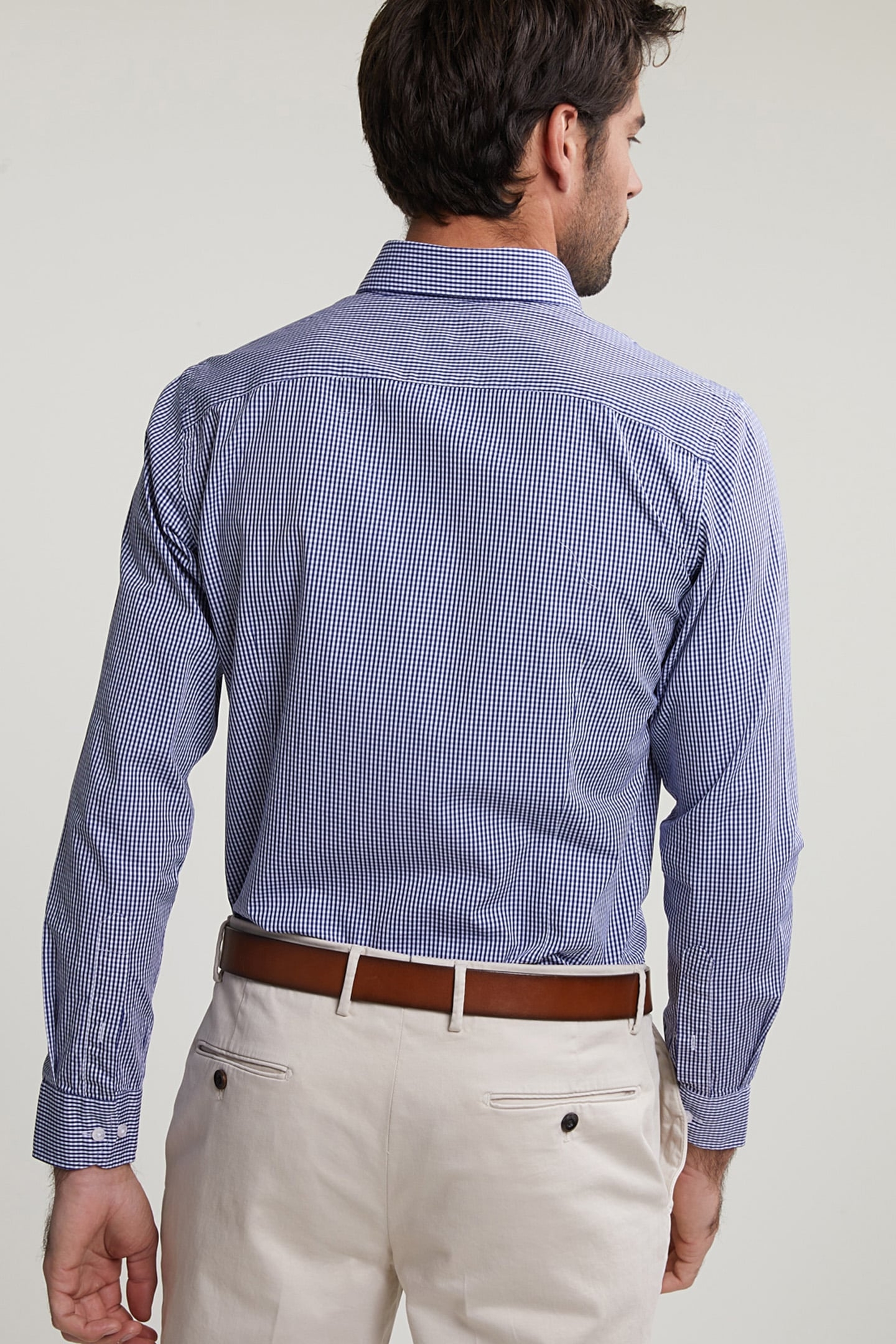 SLIM FIT CHECKED SHIRT WITH POCKET BLUE/WHITE 2