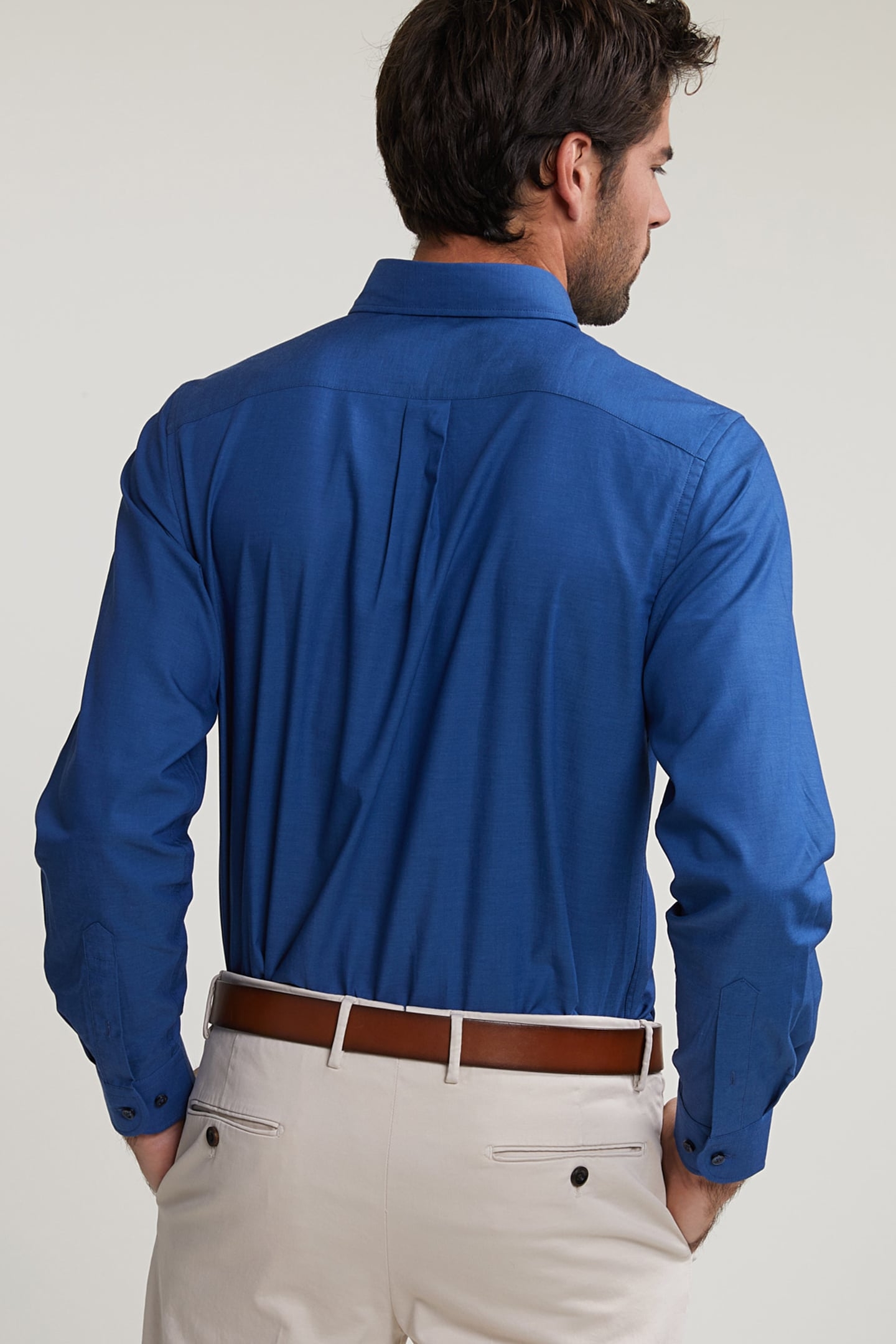 REGULAR FIT UNI COTTON SHIRT BLEU 2