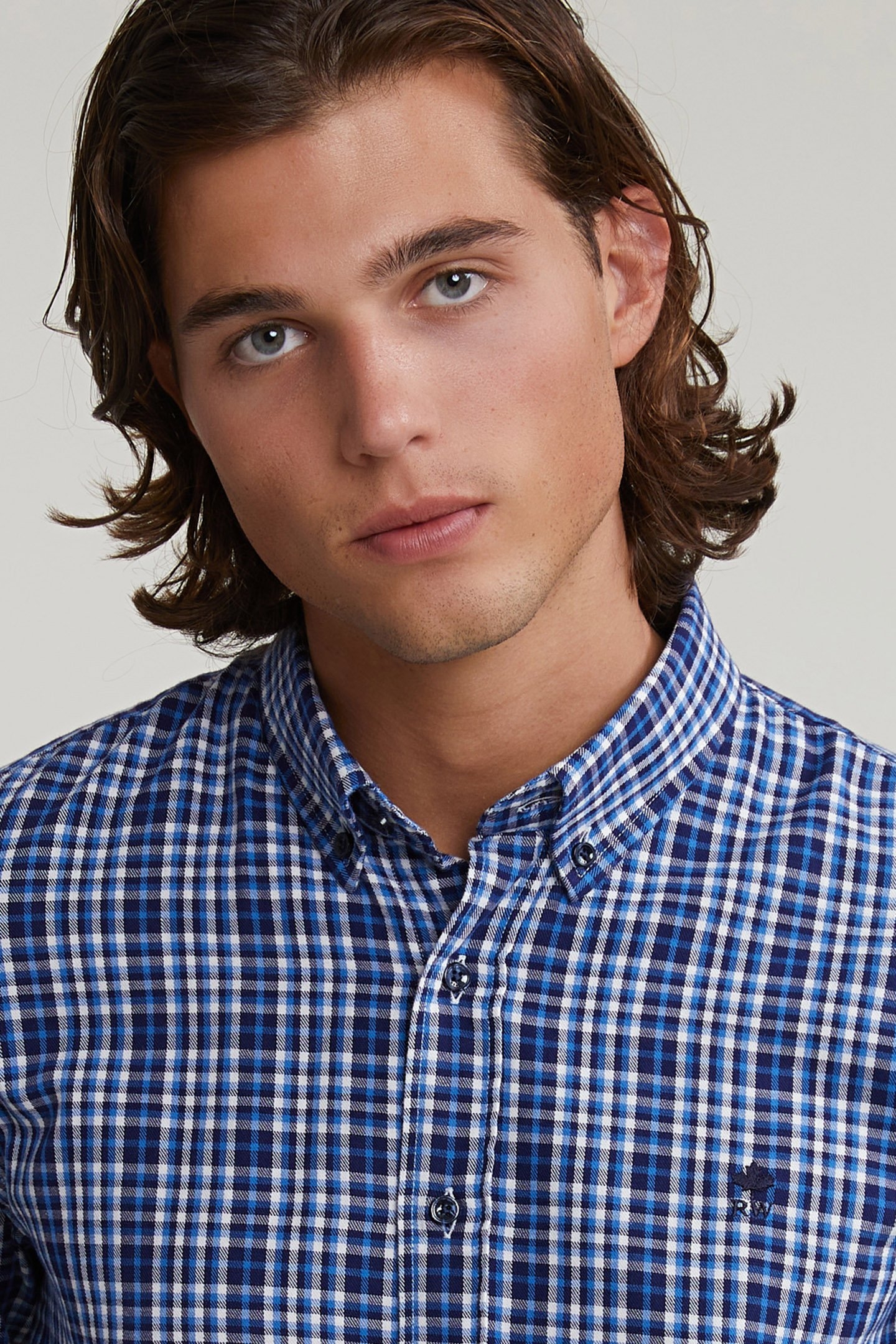 CUSTOM FIT CHECKED SHIRT BLUE/WHITE 4