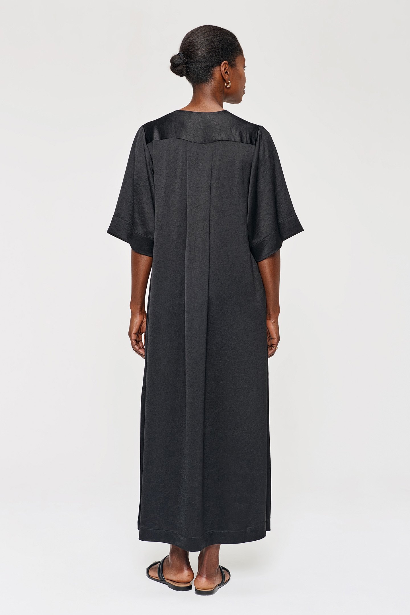 SATIN T-SHIRT DRESS BLACK 2