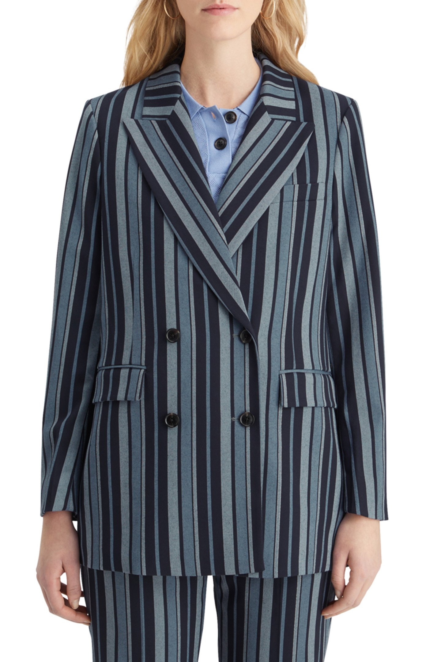 FITTED DB STRIPED BLAZER BLUE SCHOOL STRIPE 1