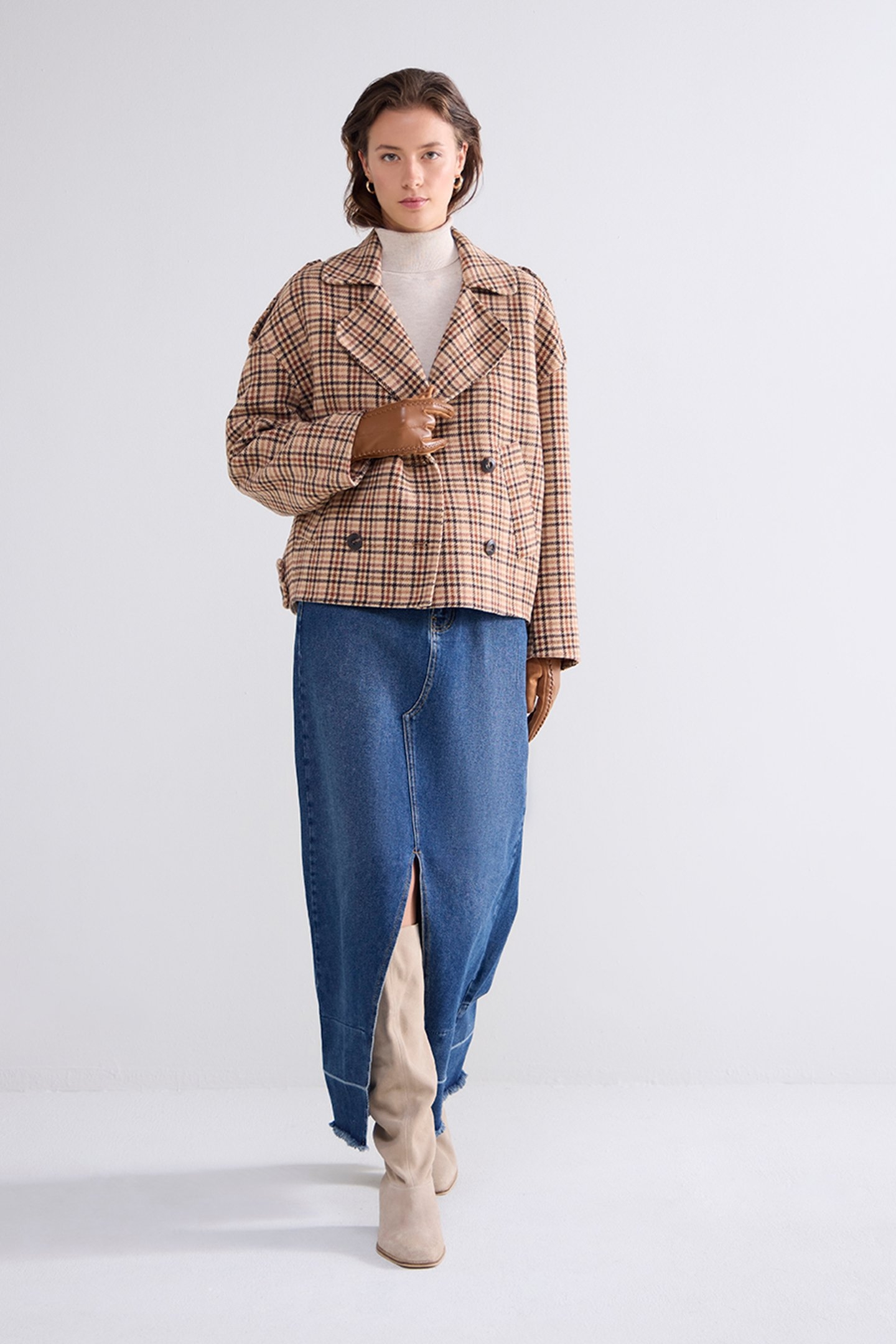 SHORT JACKET CHECK WOOL MULTICOLOUR 2