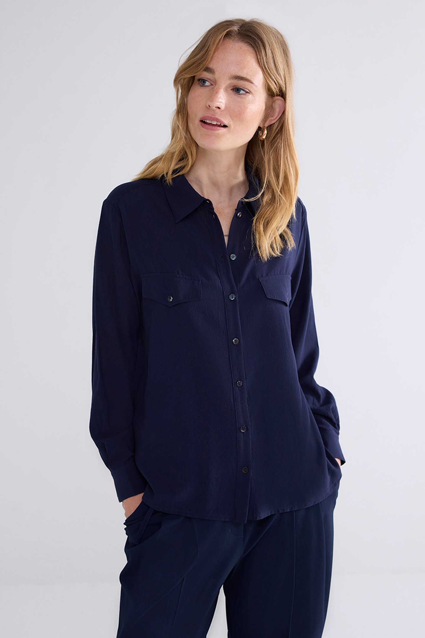 BLOUSE VISCOSE MIDNIGHT BLUE 1