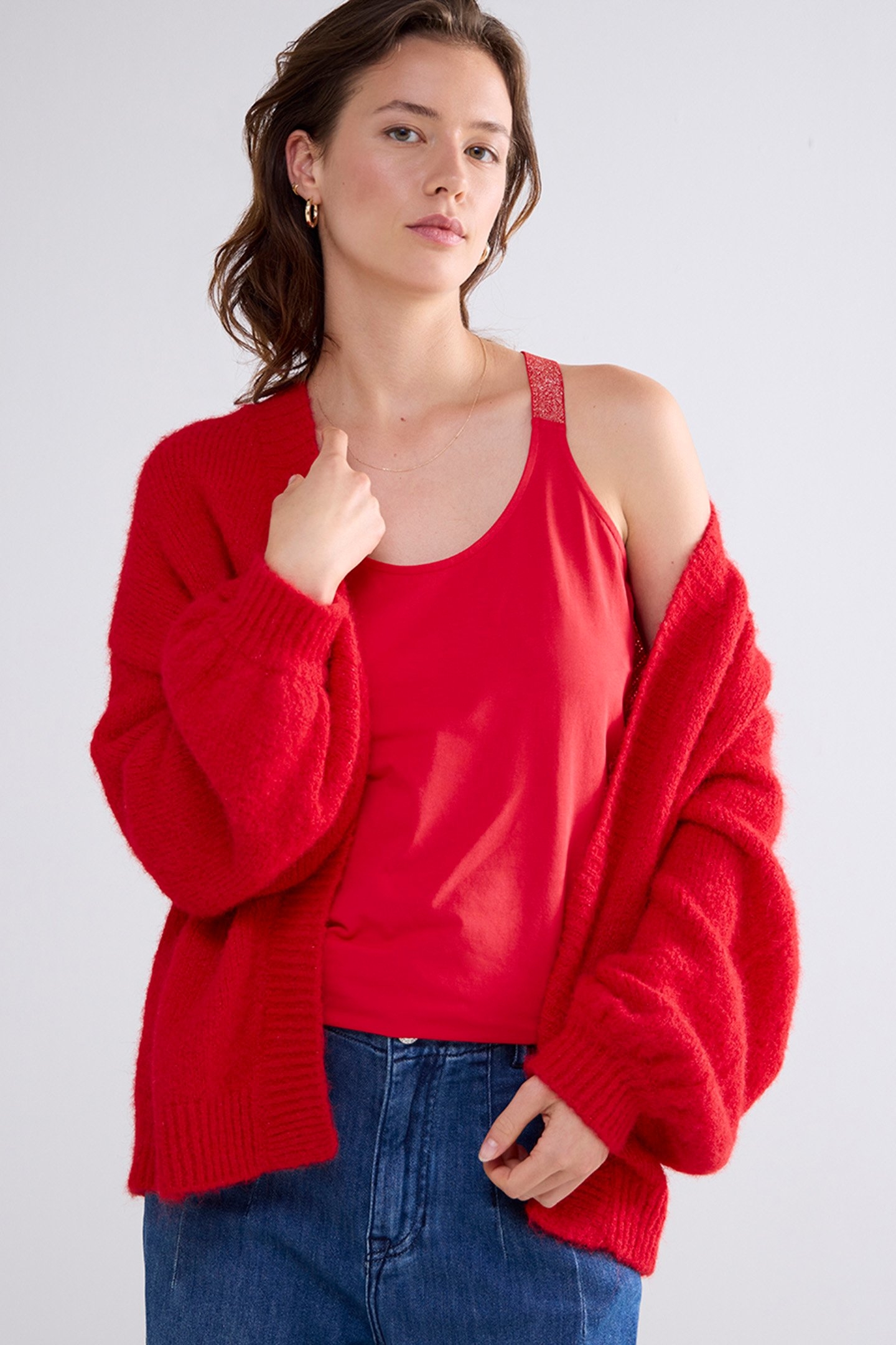 SINGLET CROSSBAND COTTON ELASTANE BASICS TRUE RED 3