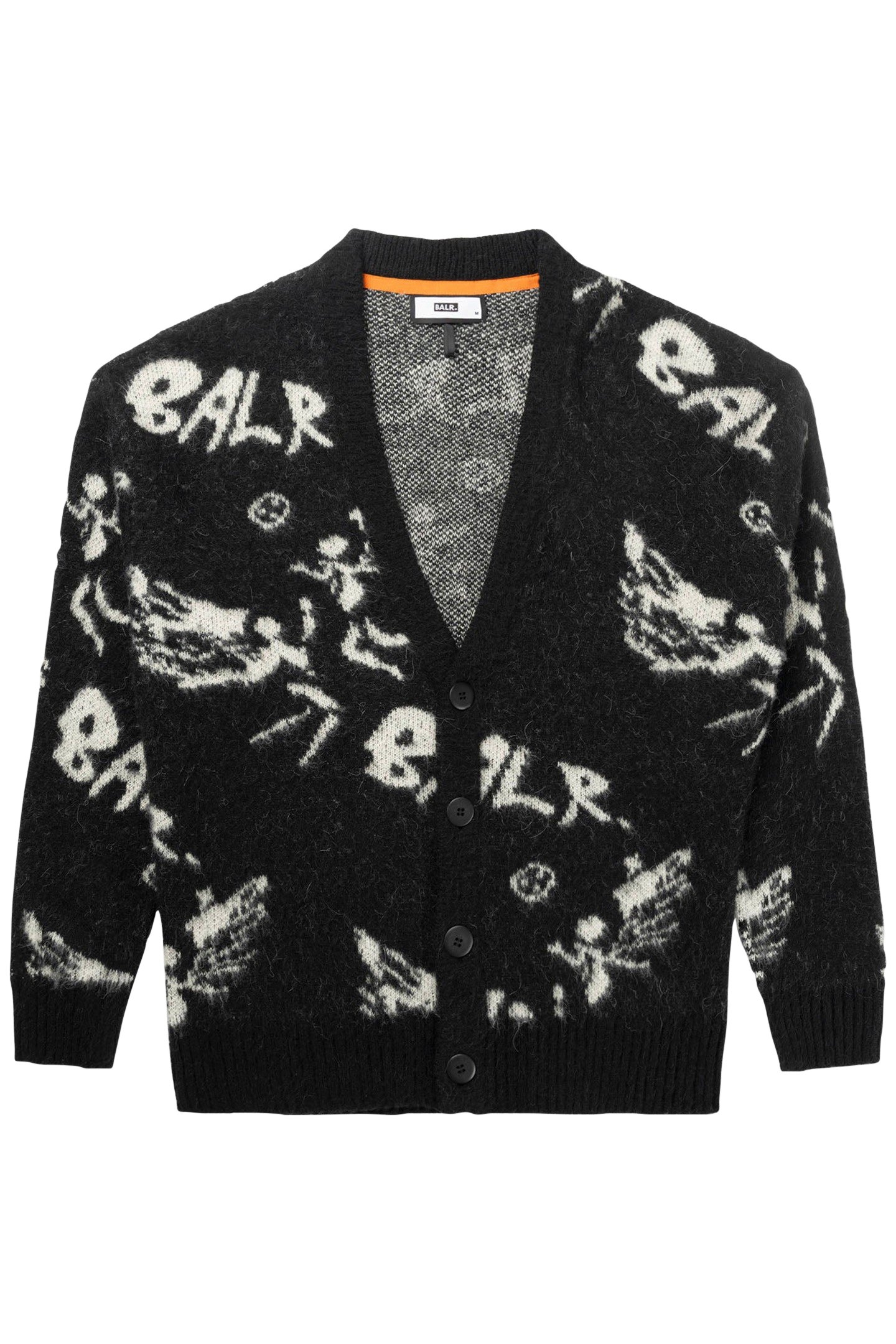 GAME OF THE GODS BOX FIT BRUSHED CARDIGAN JET BLACK 5