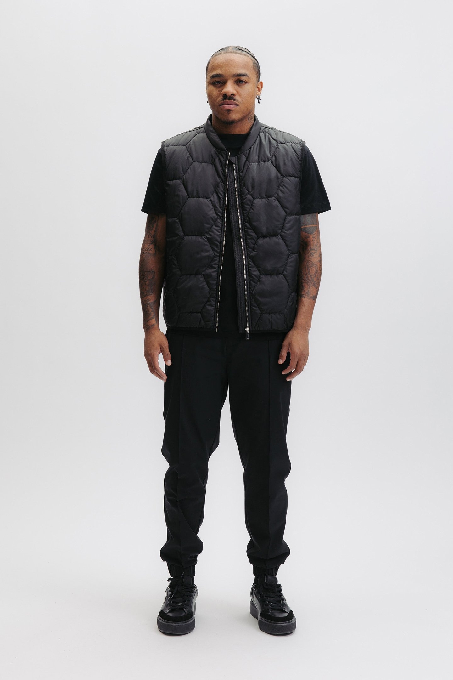 MIRO QUILTED BODYWARMER JET BLACK 1