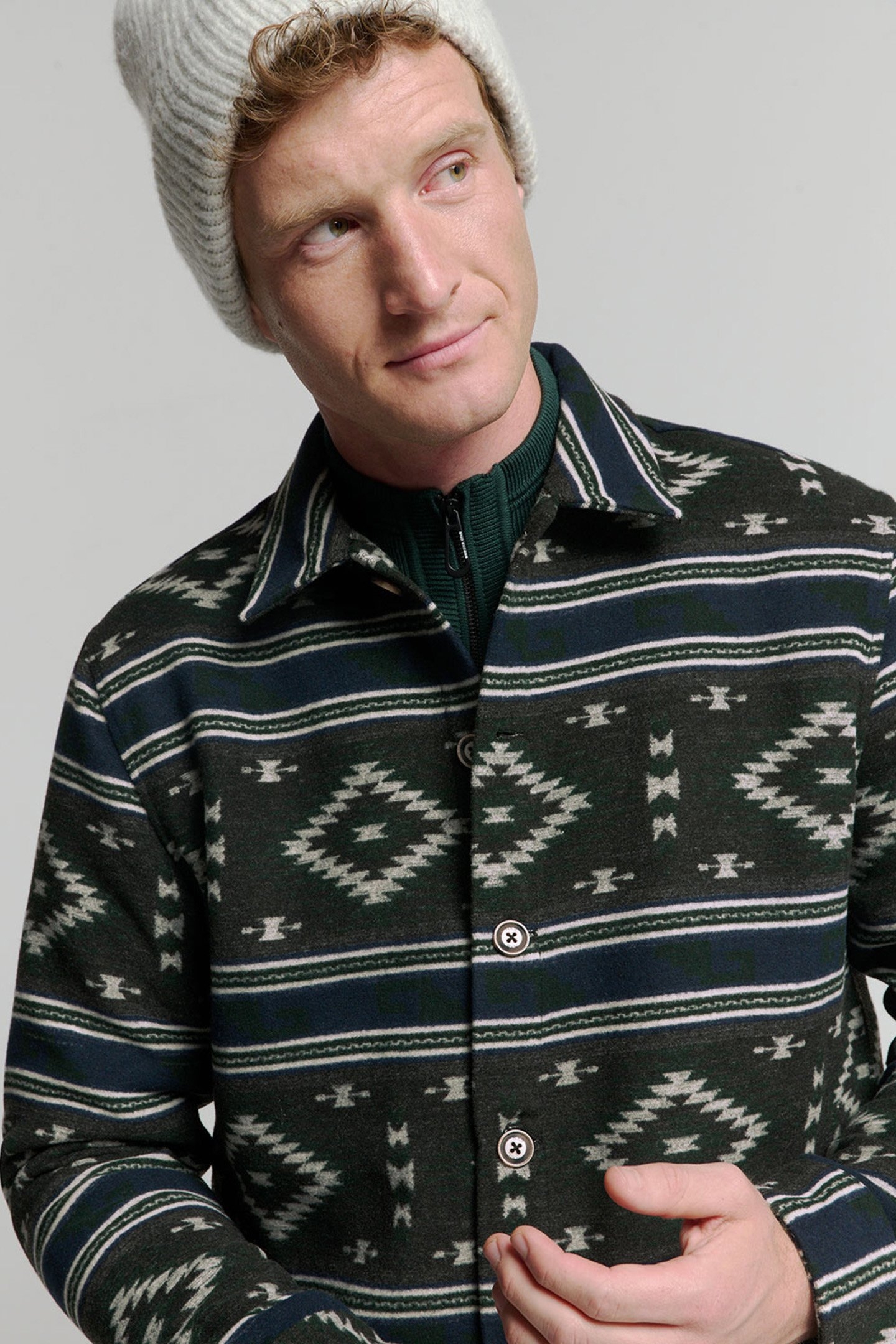 OVERSHIRT BUTTON CLOSURE PATTERN BLACK 6