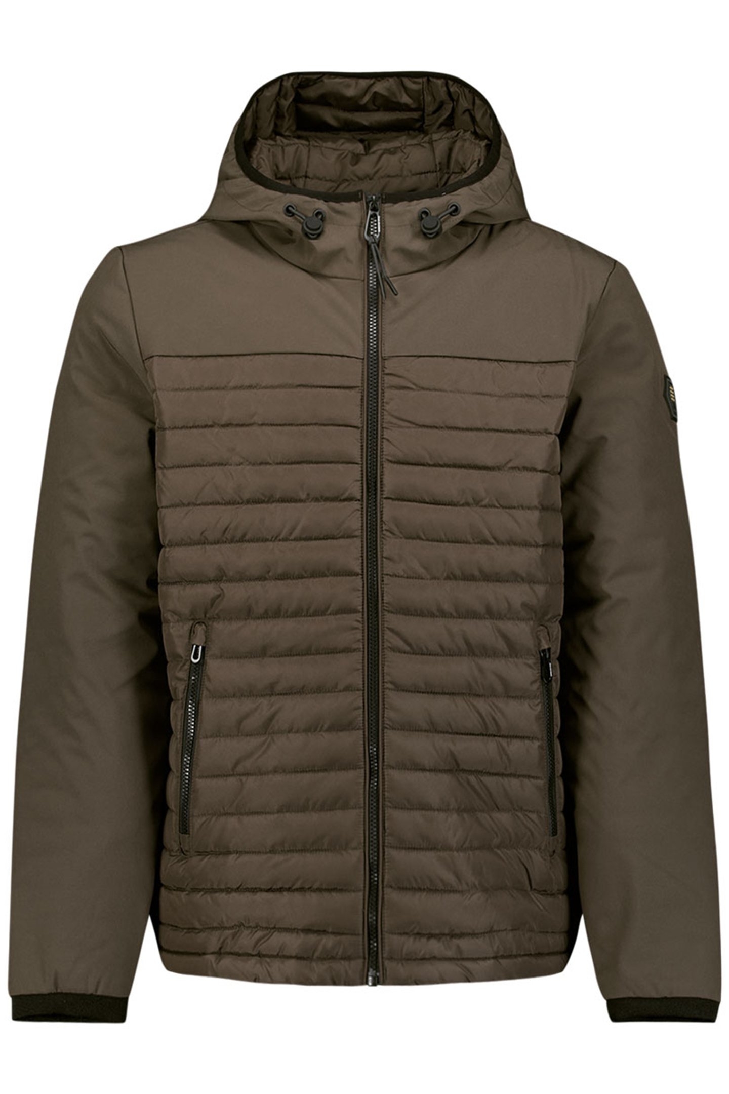 JACKET SHORT FIT HOODED PADDED TAUPE 1