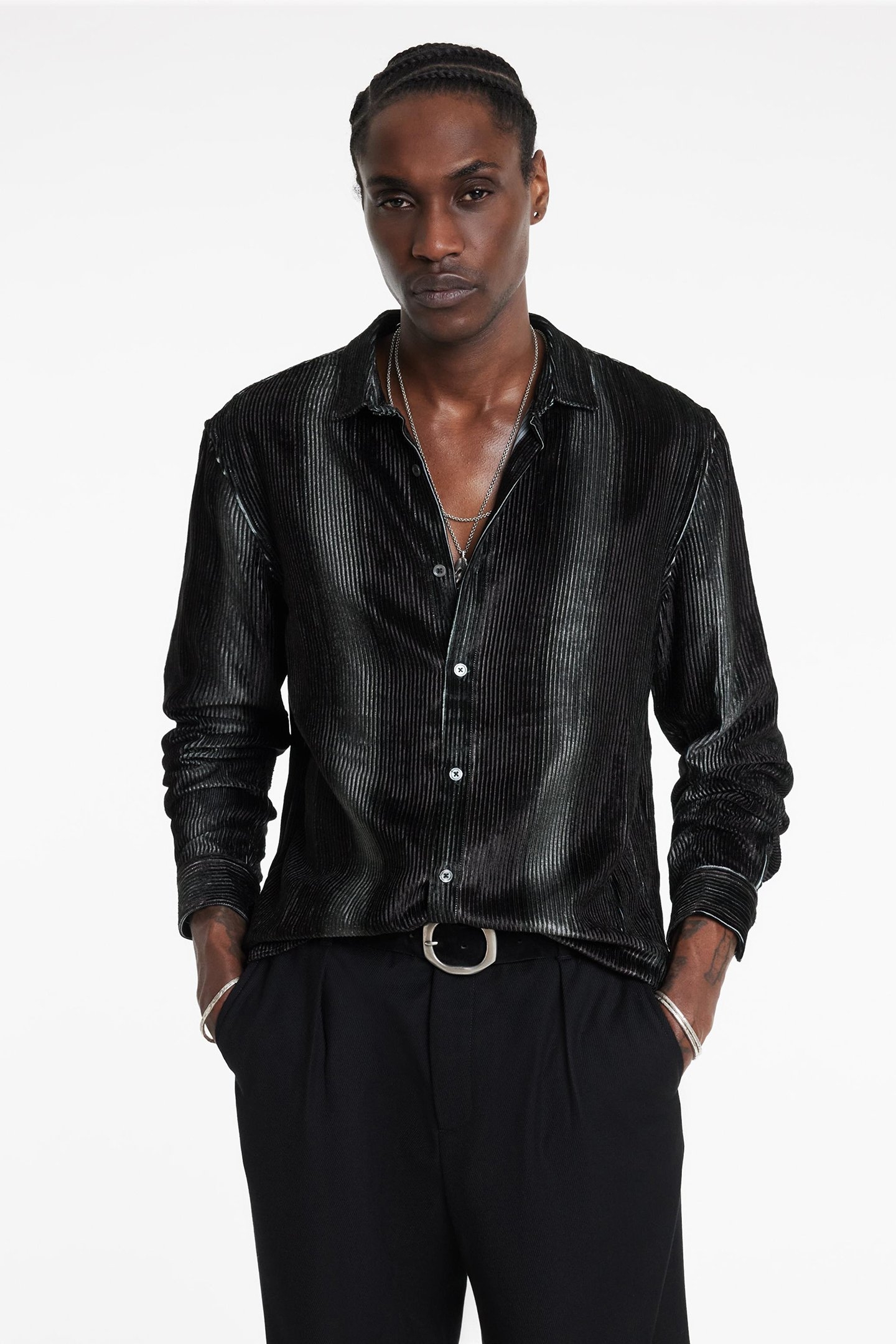 STRAIGHT BOTTOM HEM SHIRTWITH REGULAR CO SMOKED PEARL GREY 1