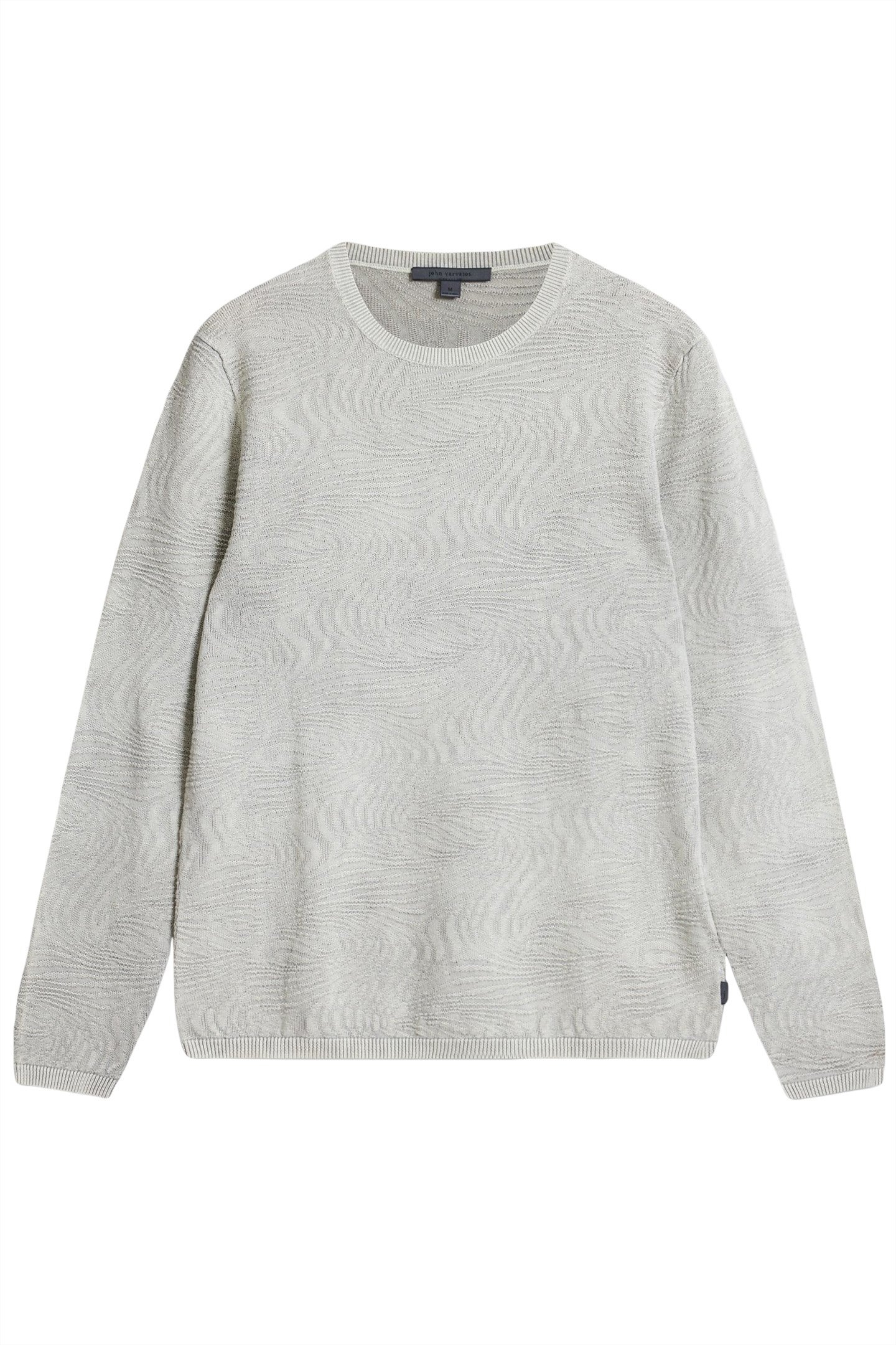 MERCER LS CREW WITH WAVE TEXTURE SILVER HTR 2