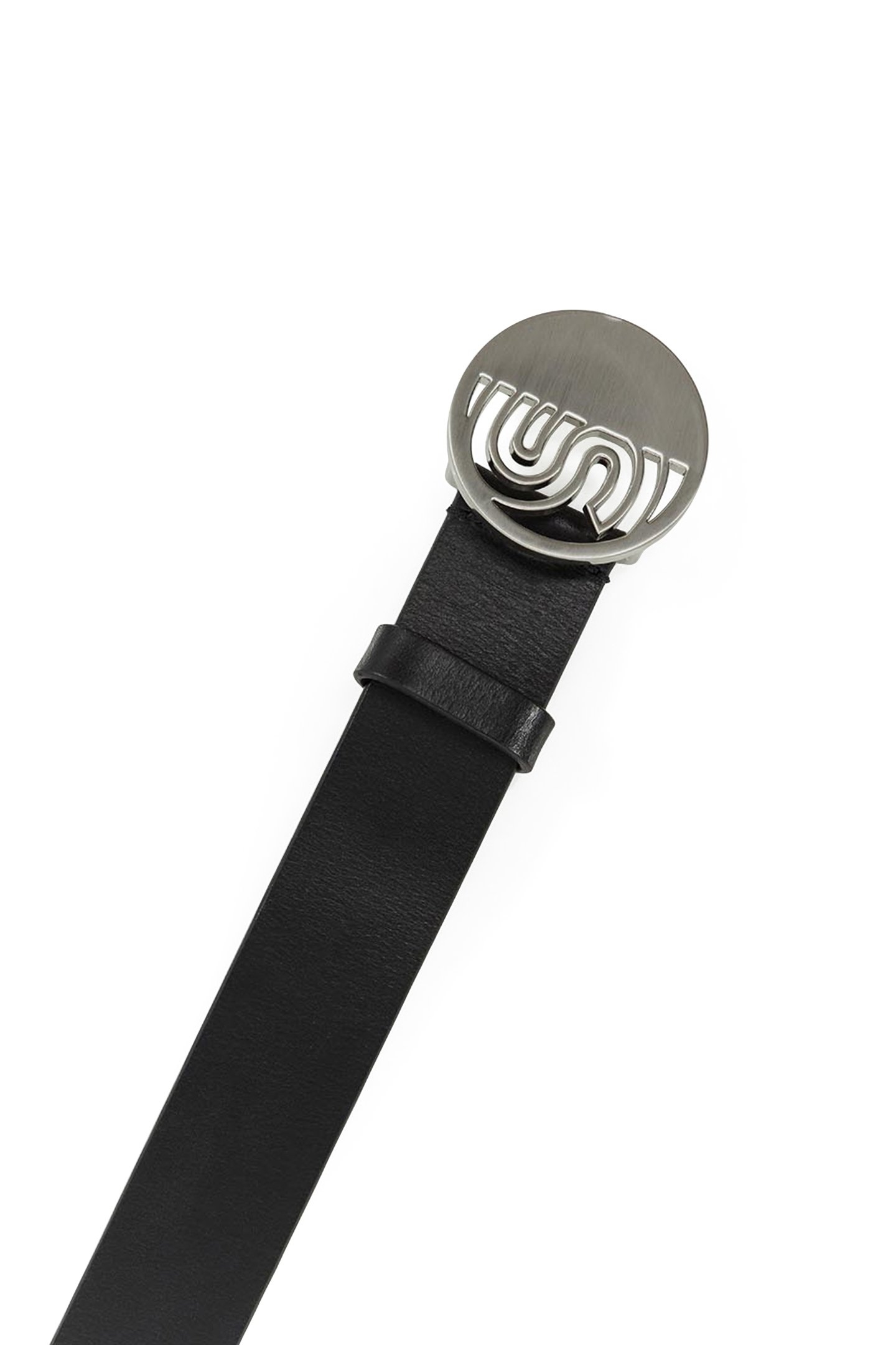 AGREE _ BLACK LEATHER BELT WITH ART DECO BUCKLE 2