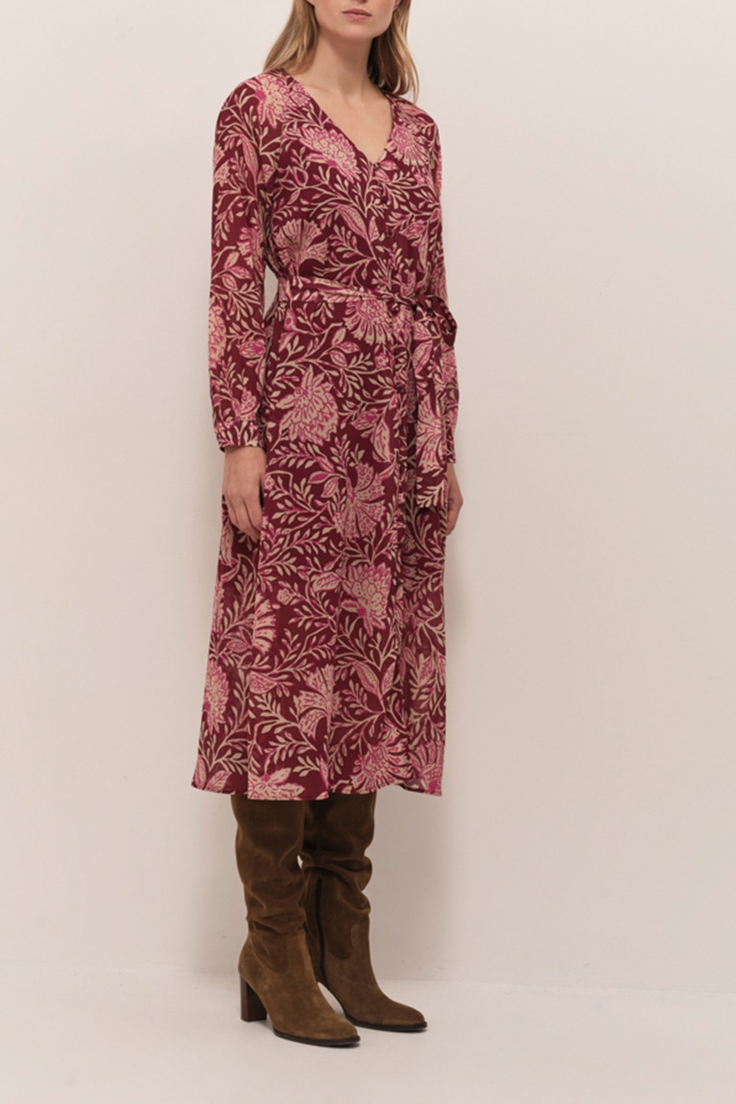 RISTY - LONG OPERA DRESS WITH BAROQUE FOLIAGE PRINT 3