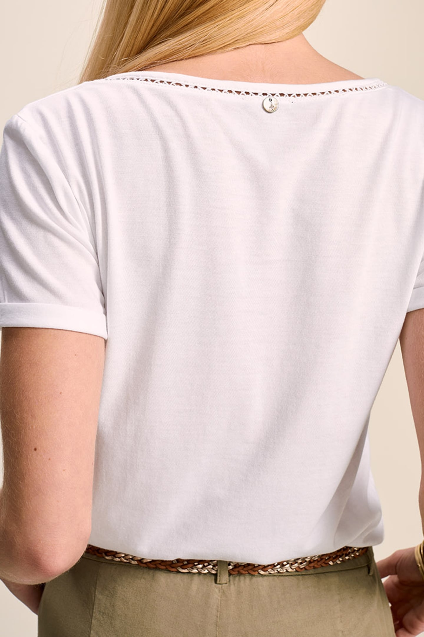 MYSTY _ WHITE ORGANIC COTTON T-SHIRT WITH EMBROIDERED TRIM 2