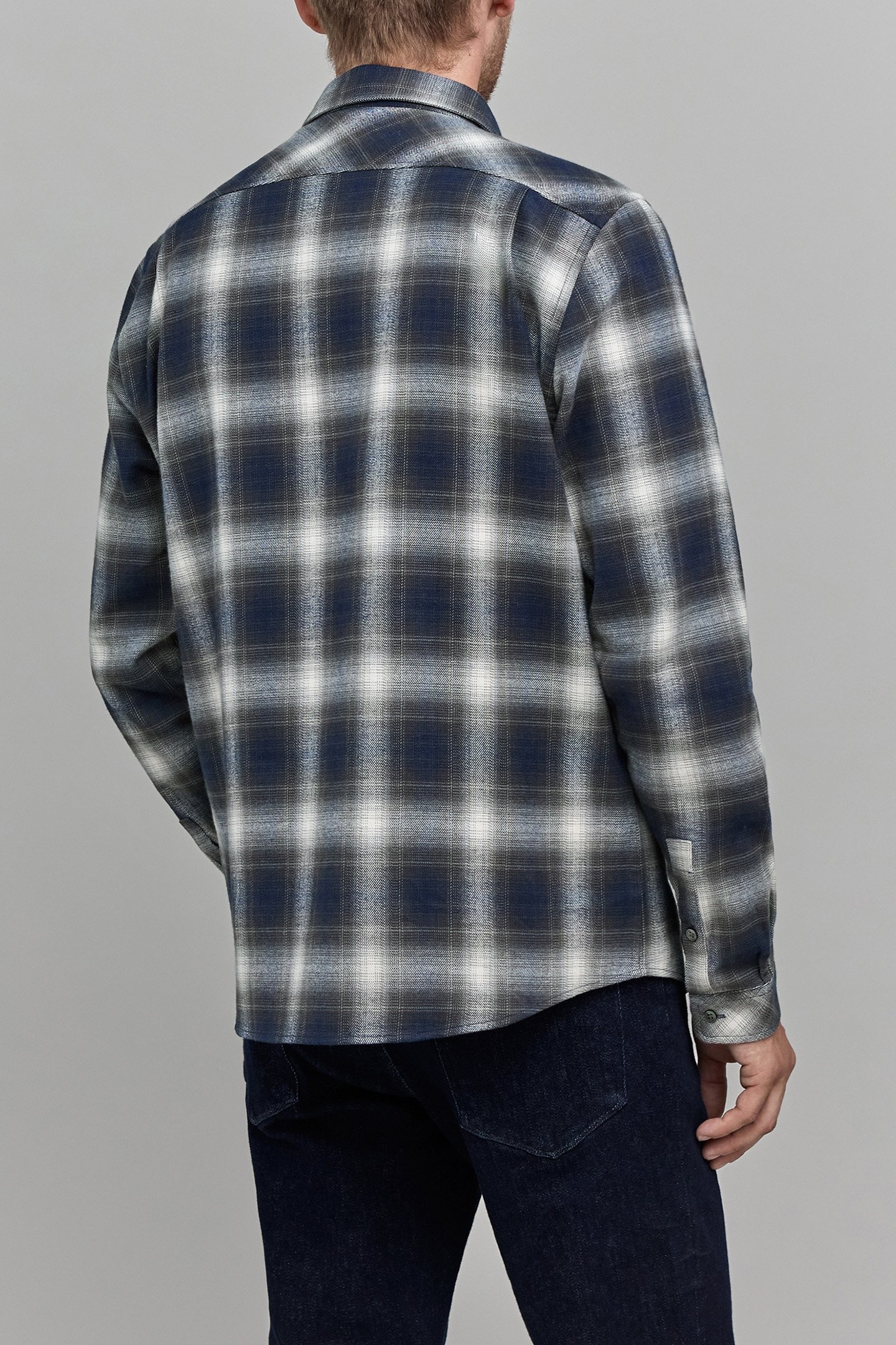 REGULAR SHIRT NAVY CHECK PATTERN 2