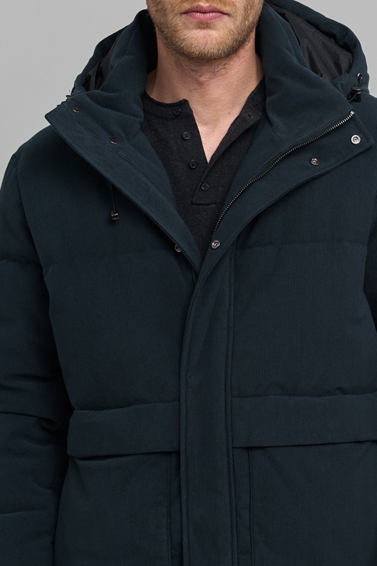 NAVY VELVET RELIEF PADDED JACKET 5