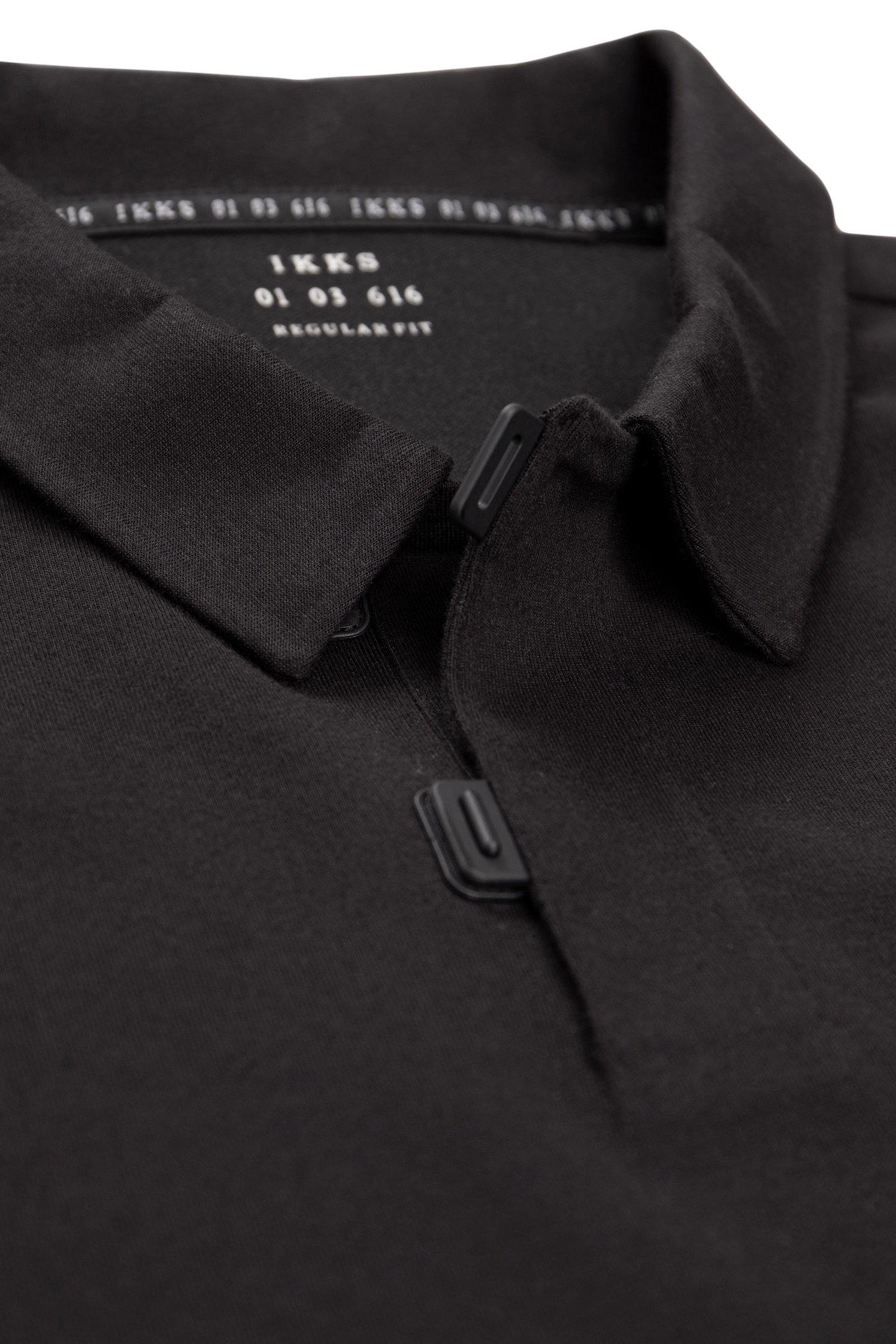 BLACK POLO WITH CLIPS ON COLLAR DRY FAST 7