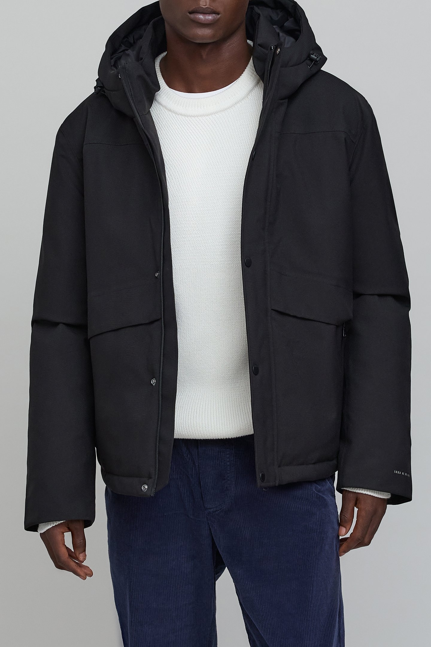 BLACK NYLON WATERPROOF BREATHABLE PADDED JACKET 1