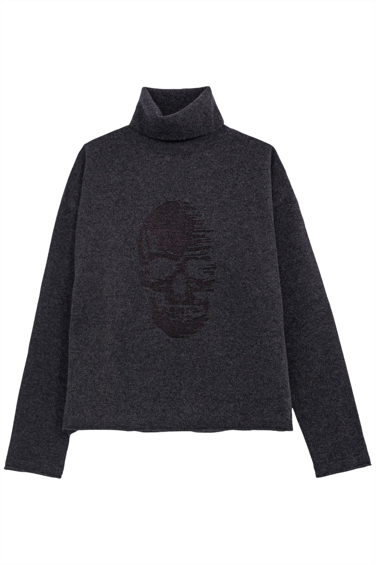 GREY LUREX SKULL KNIT SWEATER 4