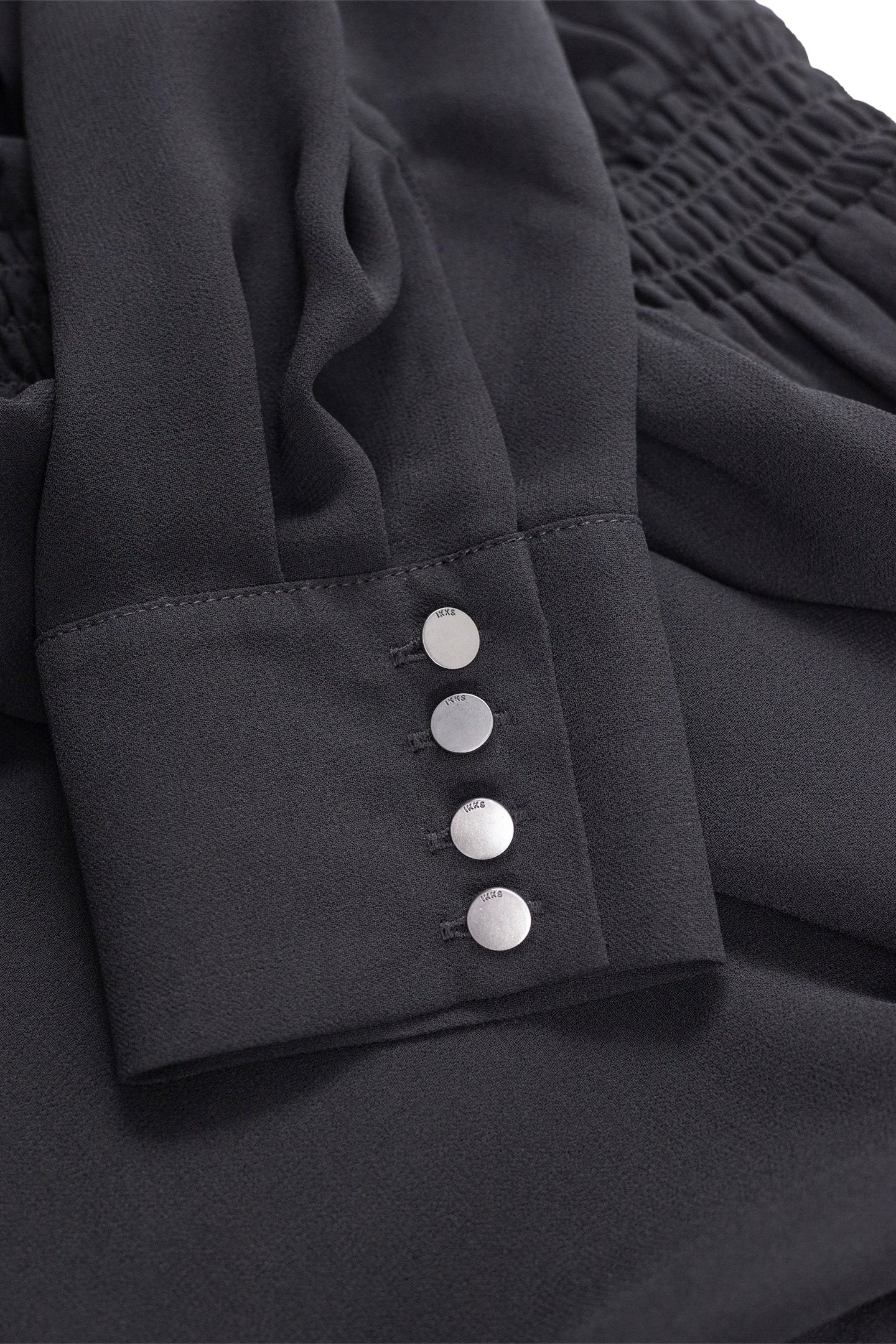 BLACK LONG DRESS WITH LAVALLIÈRE COLLAR 4