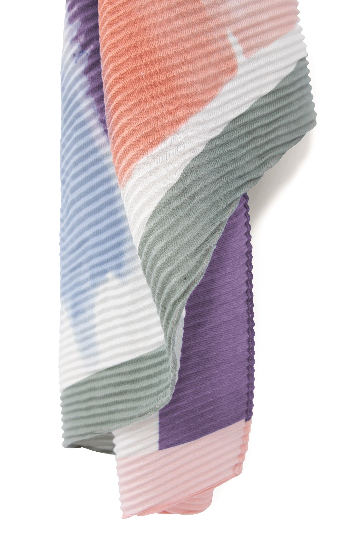 WATERCOLOR PRINT PLEATED ALMONDO SCARF 2