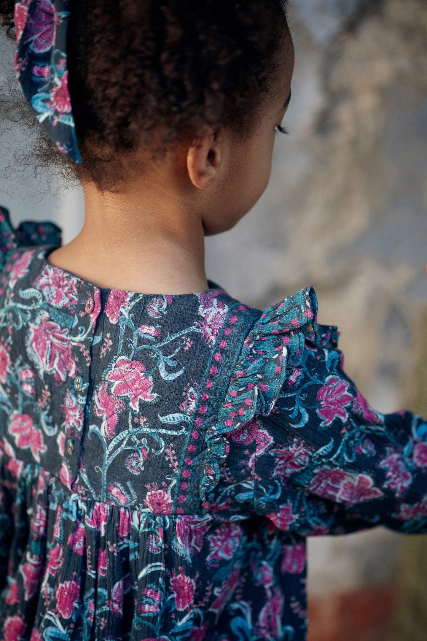 DRESS ZIRA CHARCOAL WILDFLOWERS 3