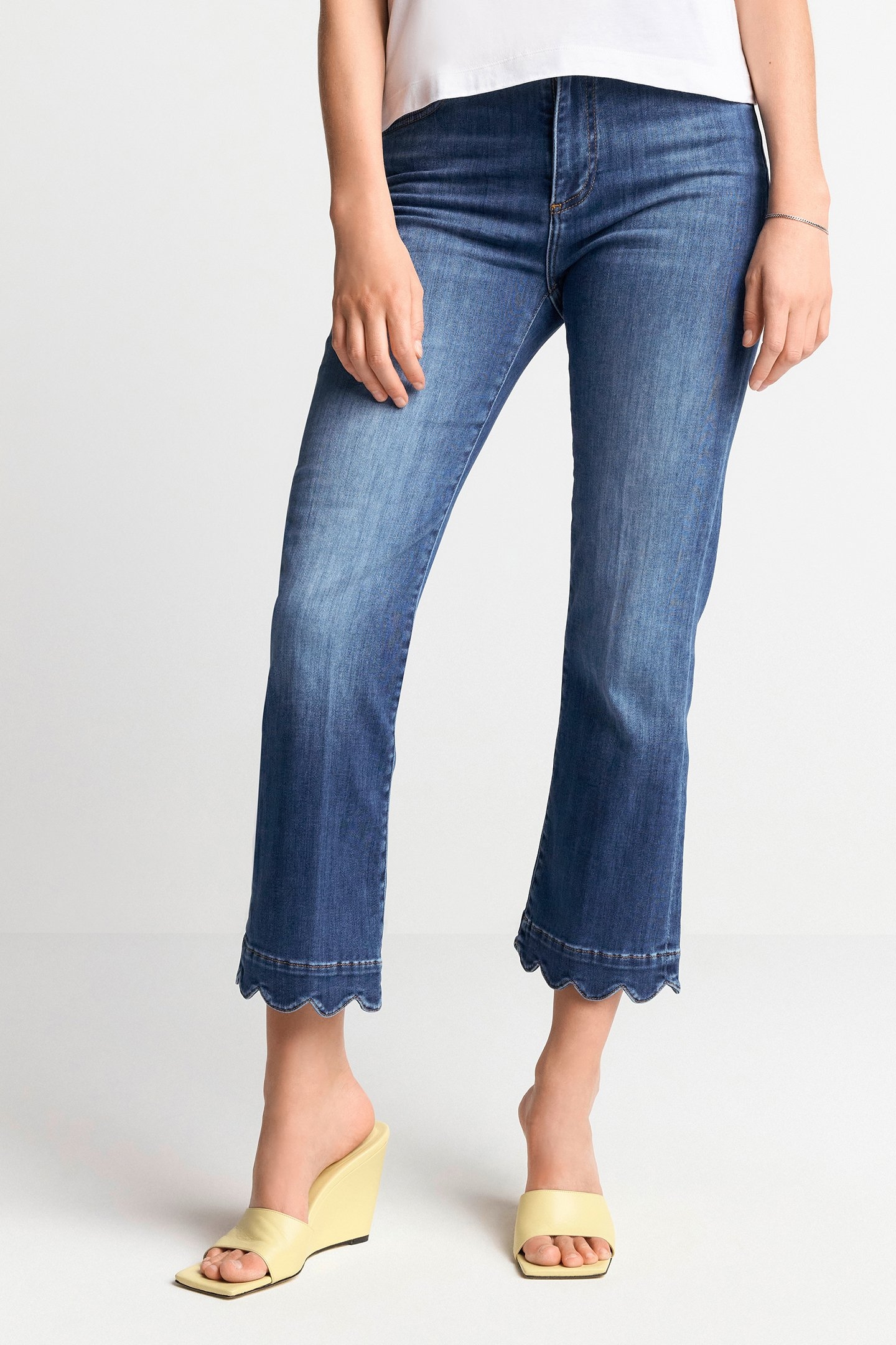 KICK FLARE MID SATIN DENIM DENIM BLUE 1