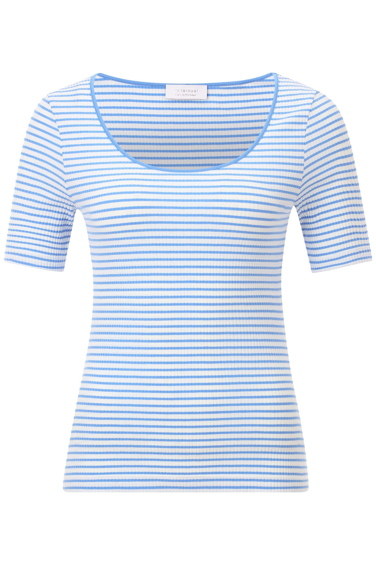 ORGANIC RIB SHIRT STRIPED CRUISE BLUE 3