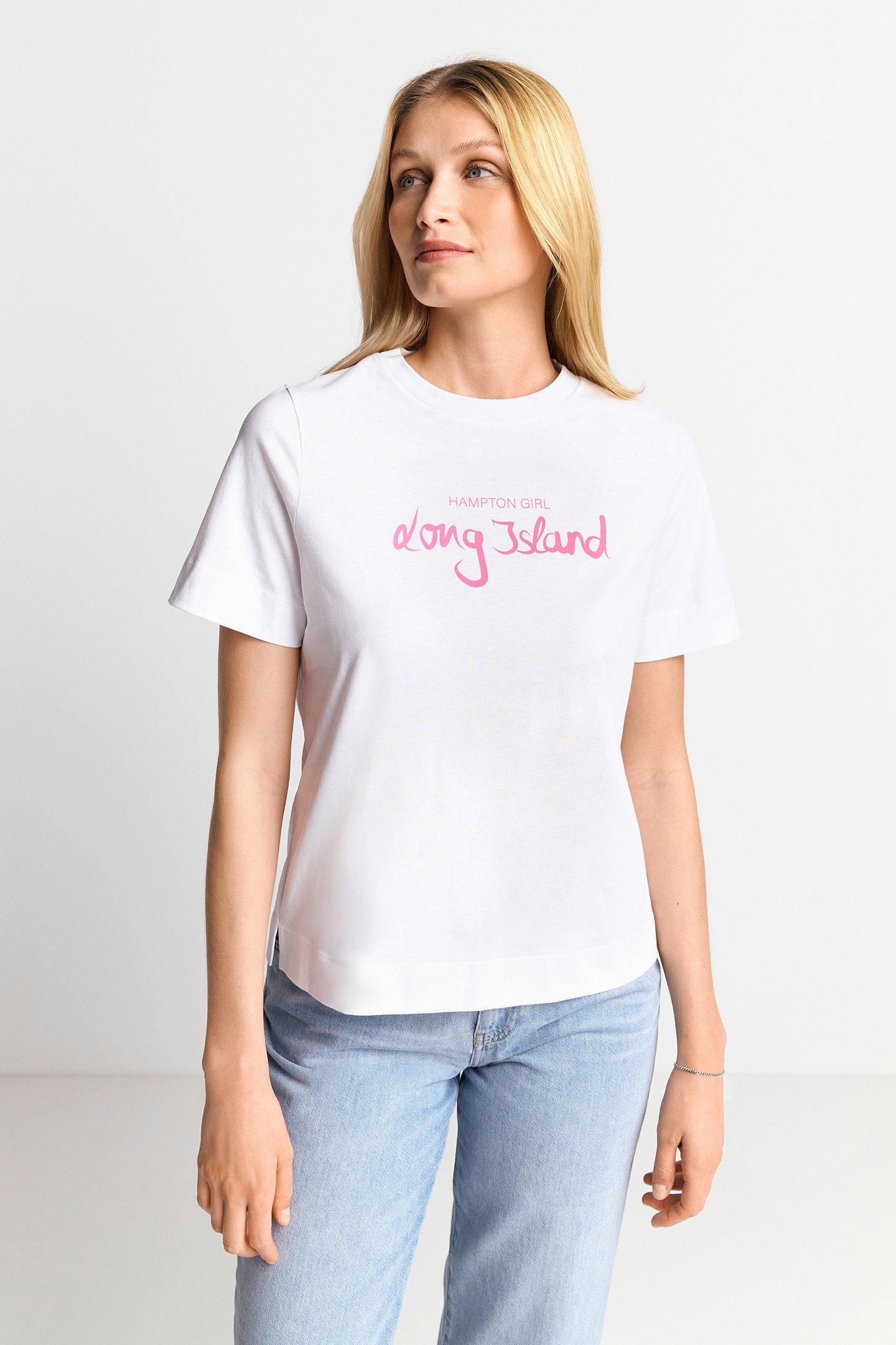 EASY FIT T-SHIRT LONG ISLAND ORGANIC WHITE 1